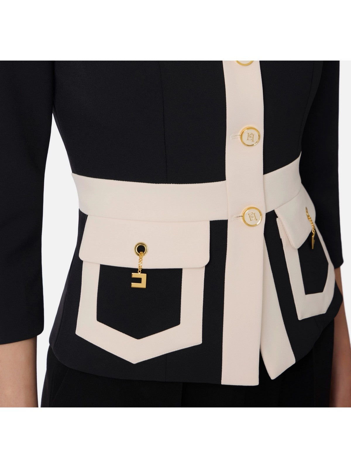 ELISABETTA FRANCHI Giacca Donna  GIT0156E2 EF3 NERO/MILK gioboutiqueweb