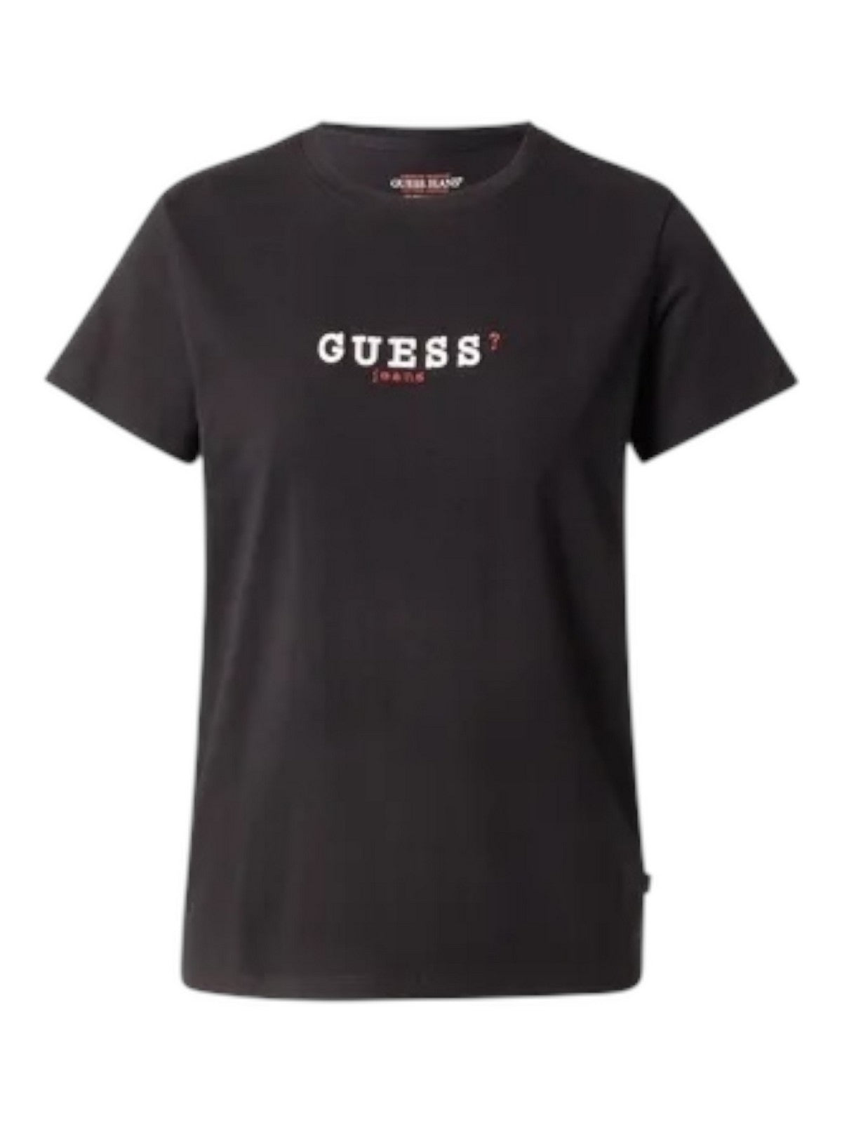 GUESS T-shirt Donna GJ SS CN REG 3D EMBR GUESS TEE W5RI54 J1314 JBLK Jet Black A996 gioboutiqueweb