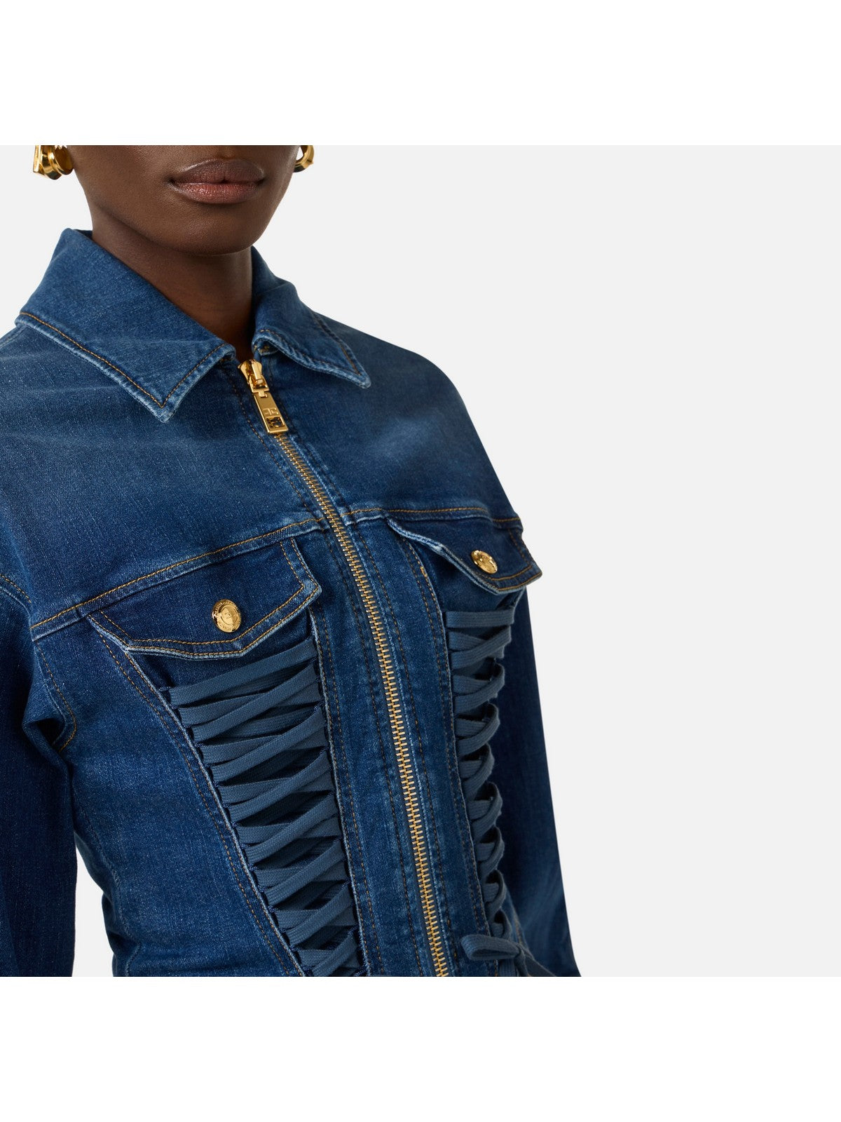 ELISABETTA FRANCHI Giubbino Donna  BJ43D61E2 139 BLUE VINTAGE