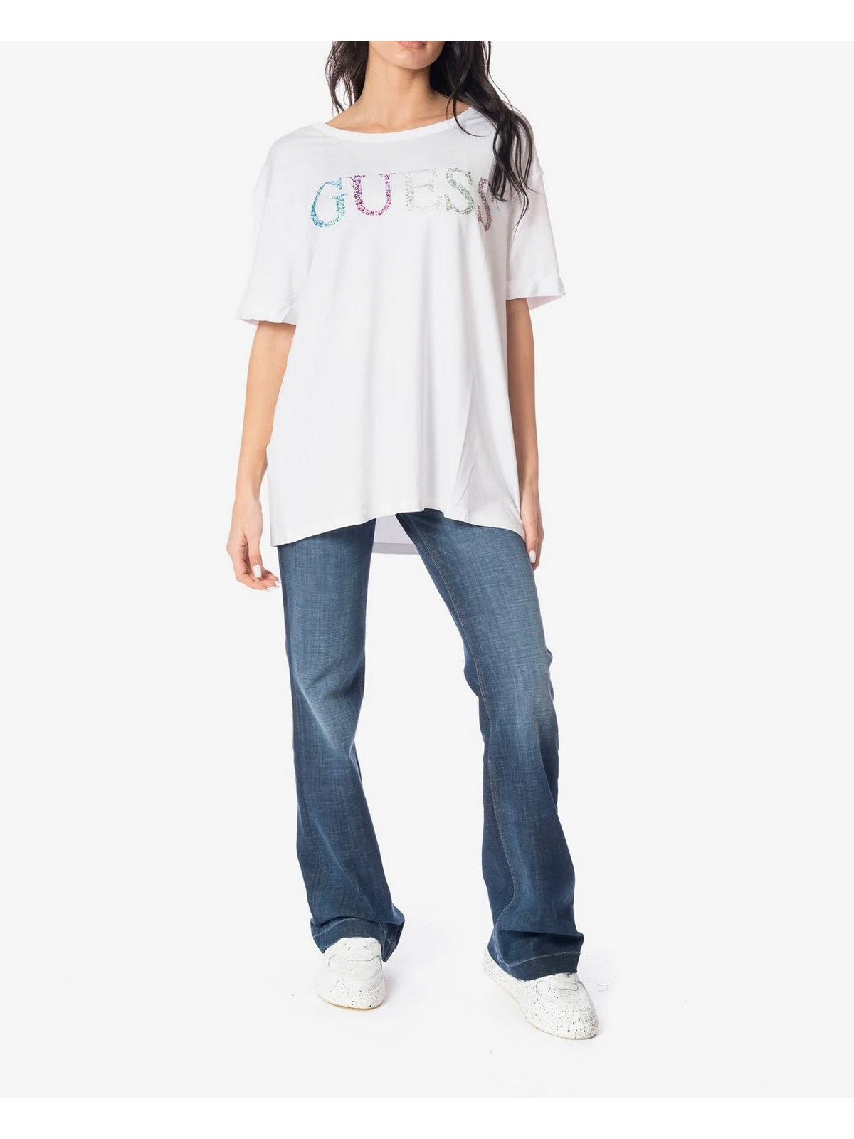 GUESS BEACHWEAR T-shirts et polos pour femmes t-shirt E4GI02 K68D2 G011 Blanc