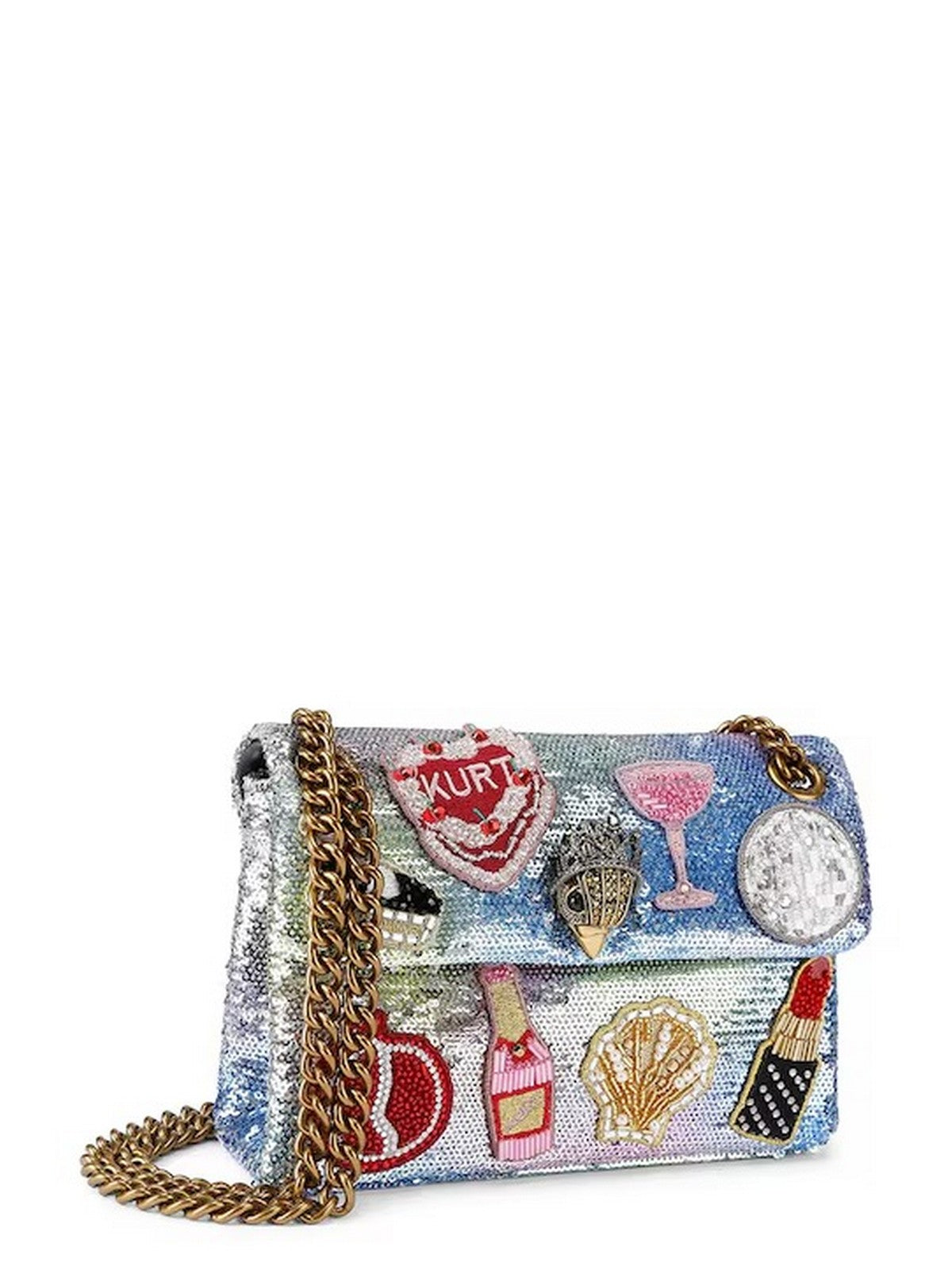 KURT GEIGER Borsa Donna 690-SEQUIN MINI KENSINGTON 5380067779 SILVER COM SILVER COM