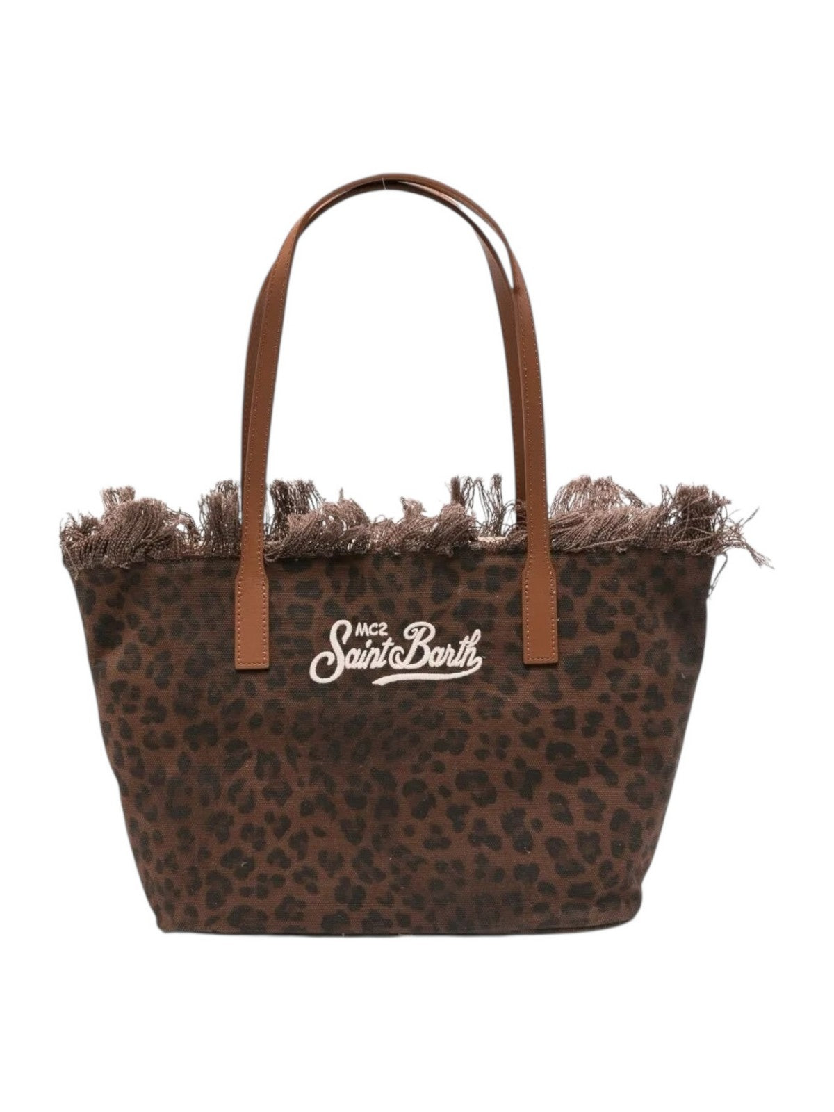 MC2 SAINT BARTH Borsa Donna  CITY BAG MID FRINGE 00588L CANVAS DARK LEOPARD 18 EMB
