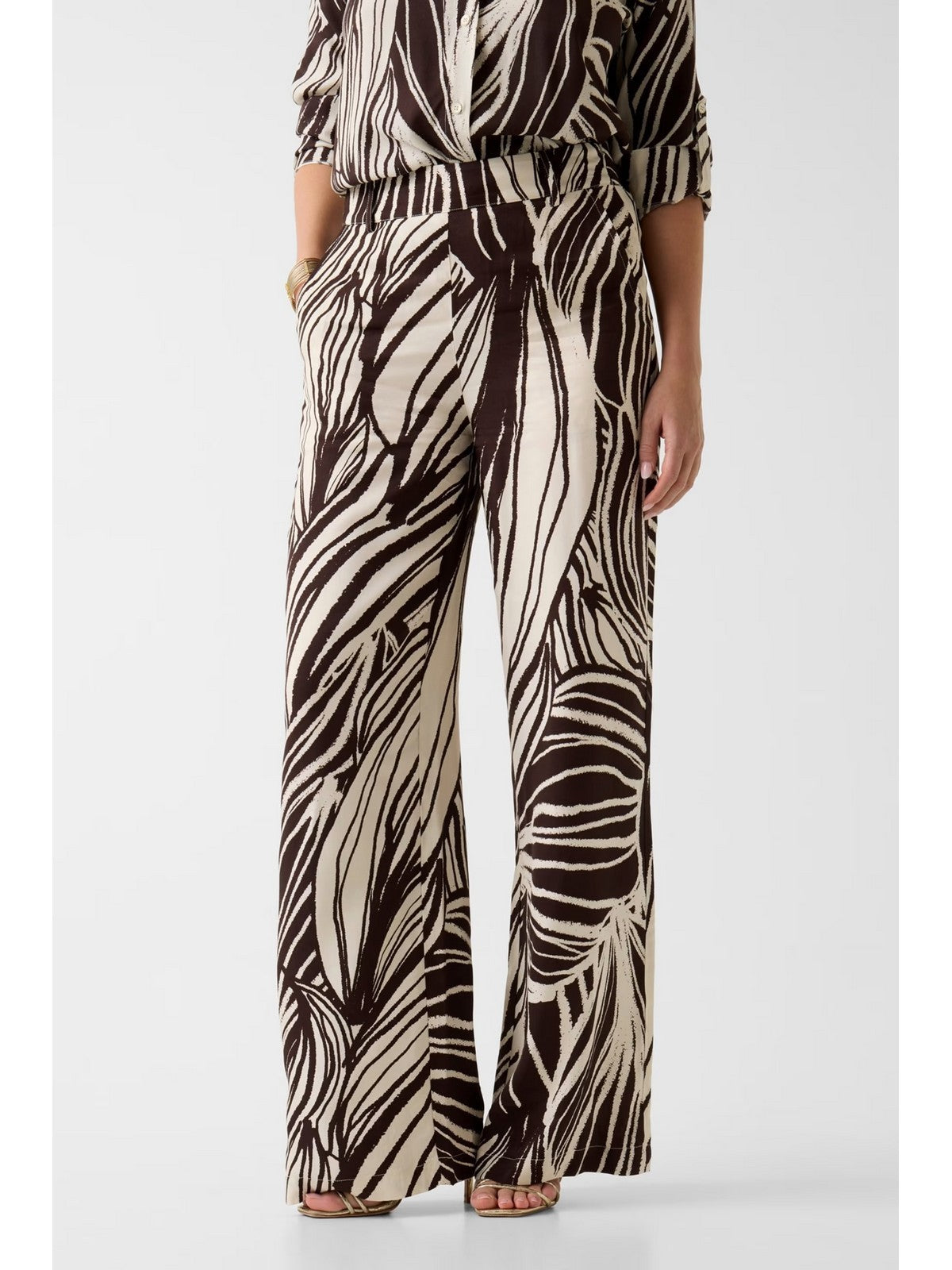 GUESS Pantalone Donna BASTIENNE WIDE LEG TROUSER W6GB19 W1972 PMIC WILD ESCAPE PRINT