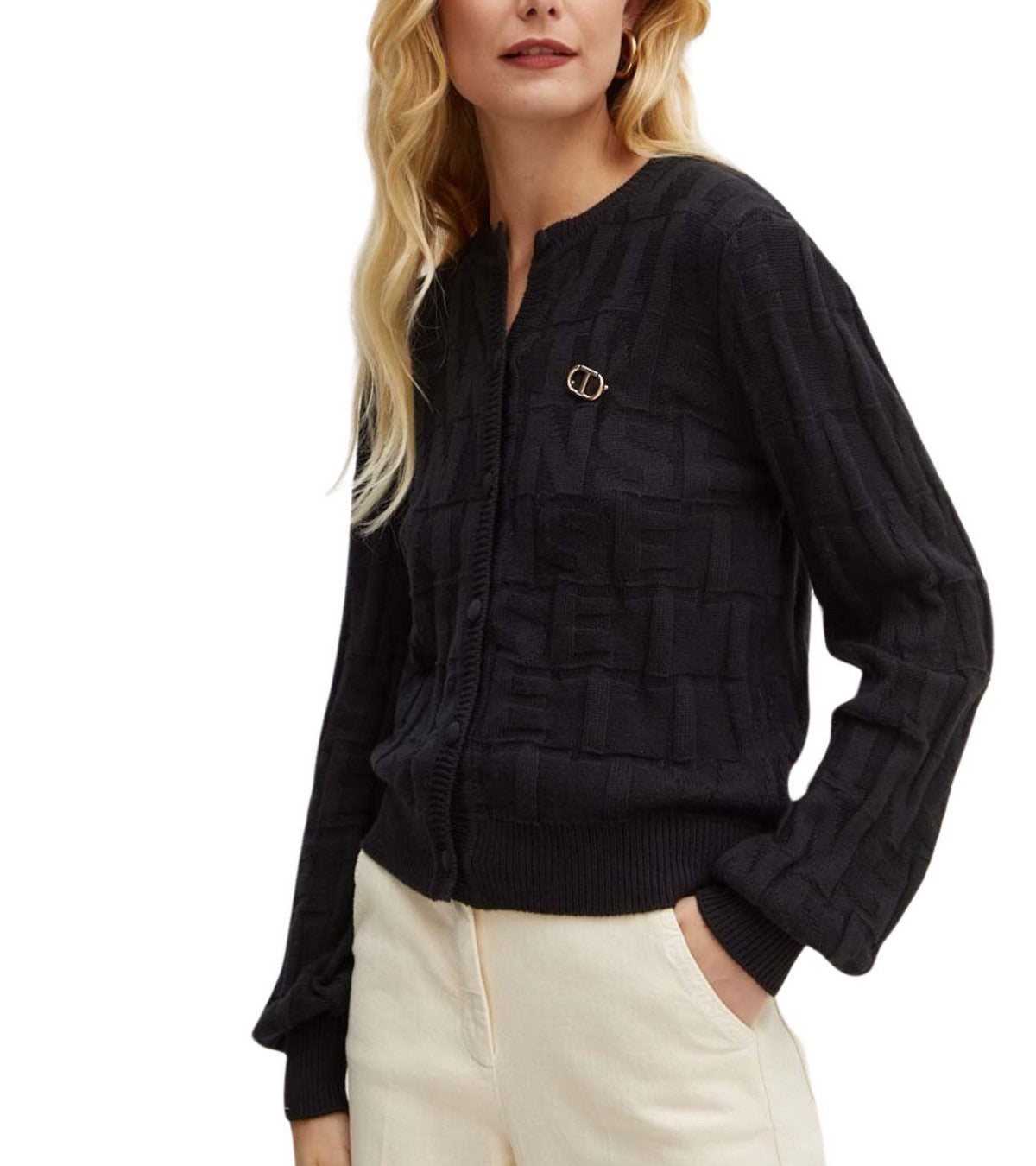 TWINSET Cardigan Donna  242TP3602 00006 Nero gioboutiqueweb