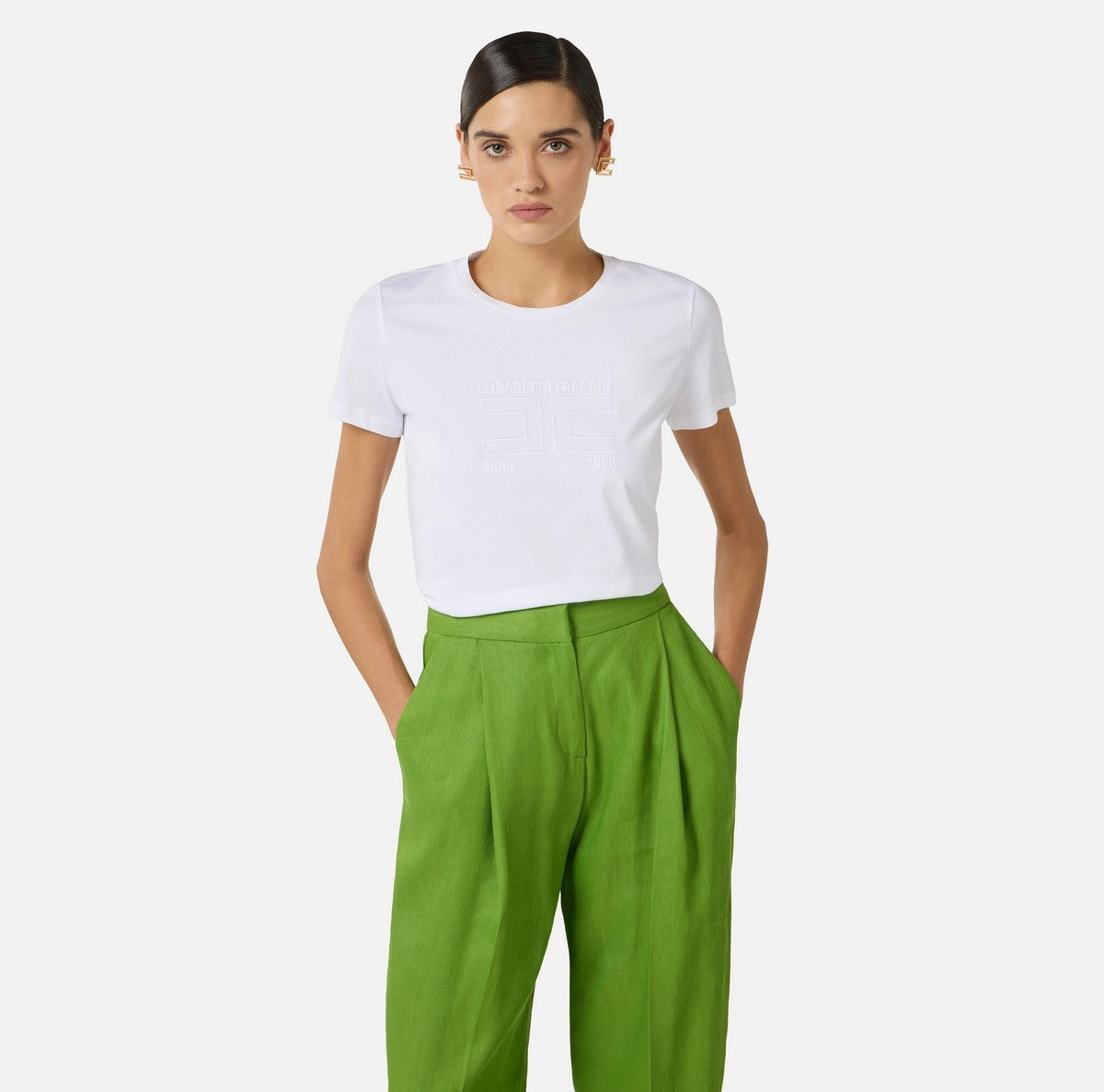 ELISABETTA FRANCHI T-shirt Donna  MA71G61E2 270 GESSO