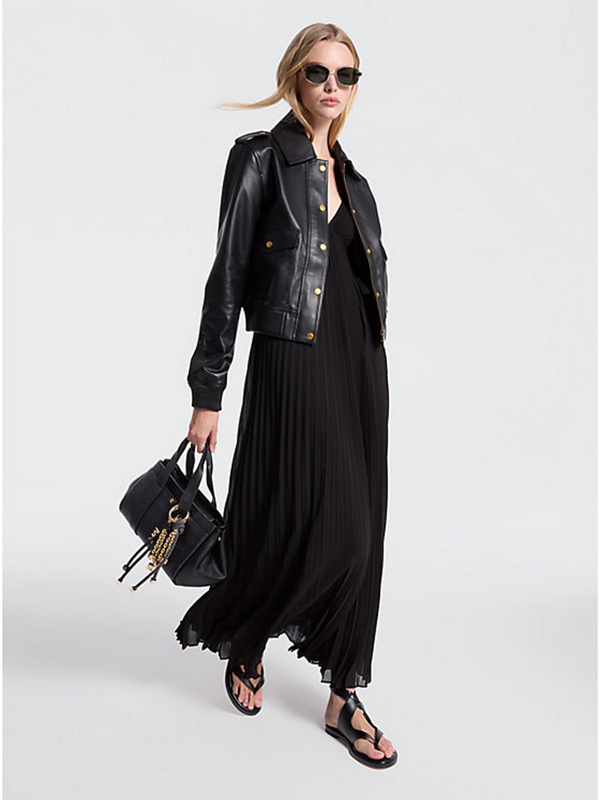 Michael Kors Frauenjacke Leder Blouson Mt520iqfaf 001 Schwarz