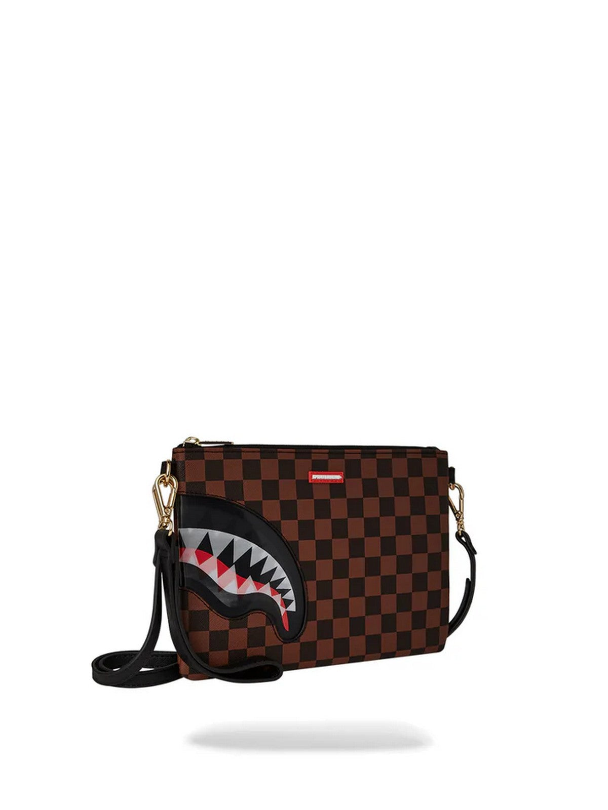 SPRAYGROUND Pochette Uomo SIP LENTICULAR CHOMP CROSS CLUTCH STRAP 910B6524NSZ Marrone