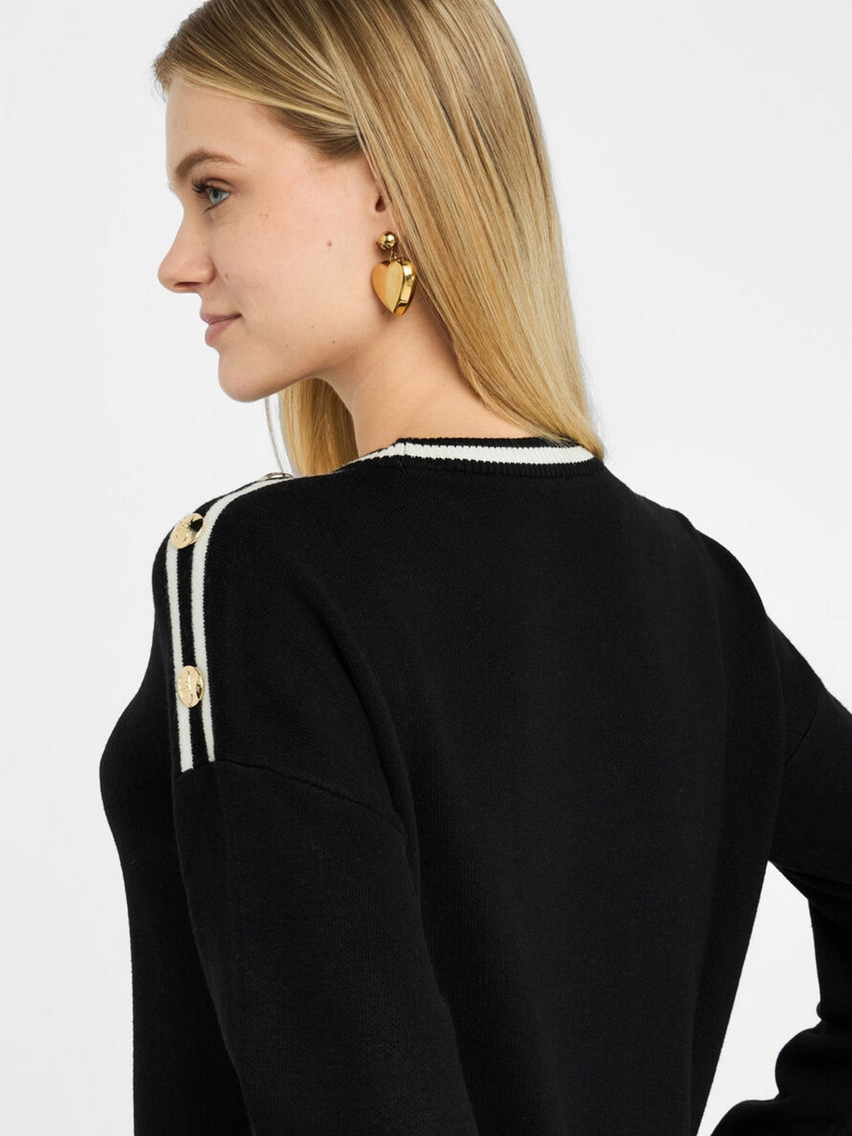 LIU JO SPORT Maglione Donna  TF5230MS59L 03N66 Nero/bianco latte