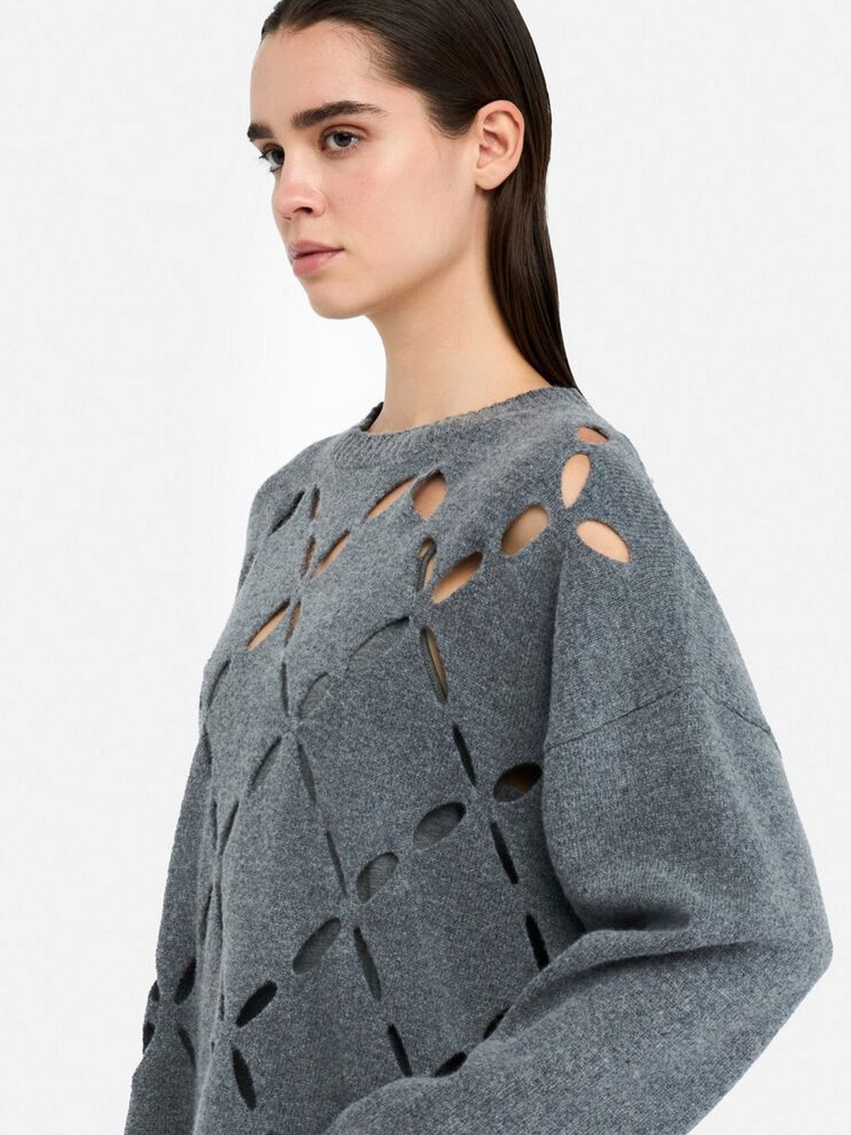 LIU JO WHITE Maglione Donna  MF5039MS009 02050 GRIGIO MD.MELANGE