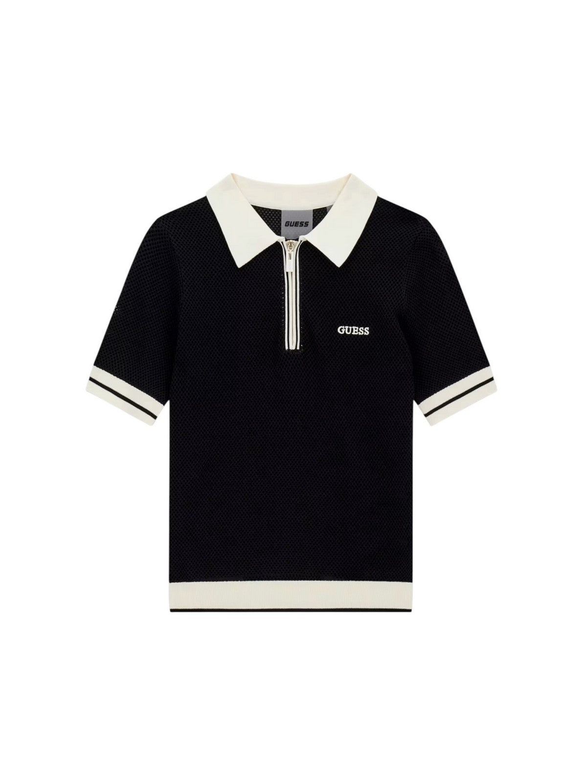 GUESS SPORT Polo Donna GABRY SS CROPPED POLO SWTR V6GR04 Z0725 JBLK Jet Black A996
