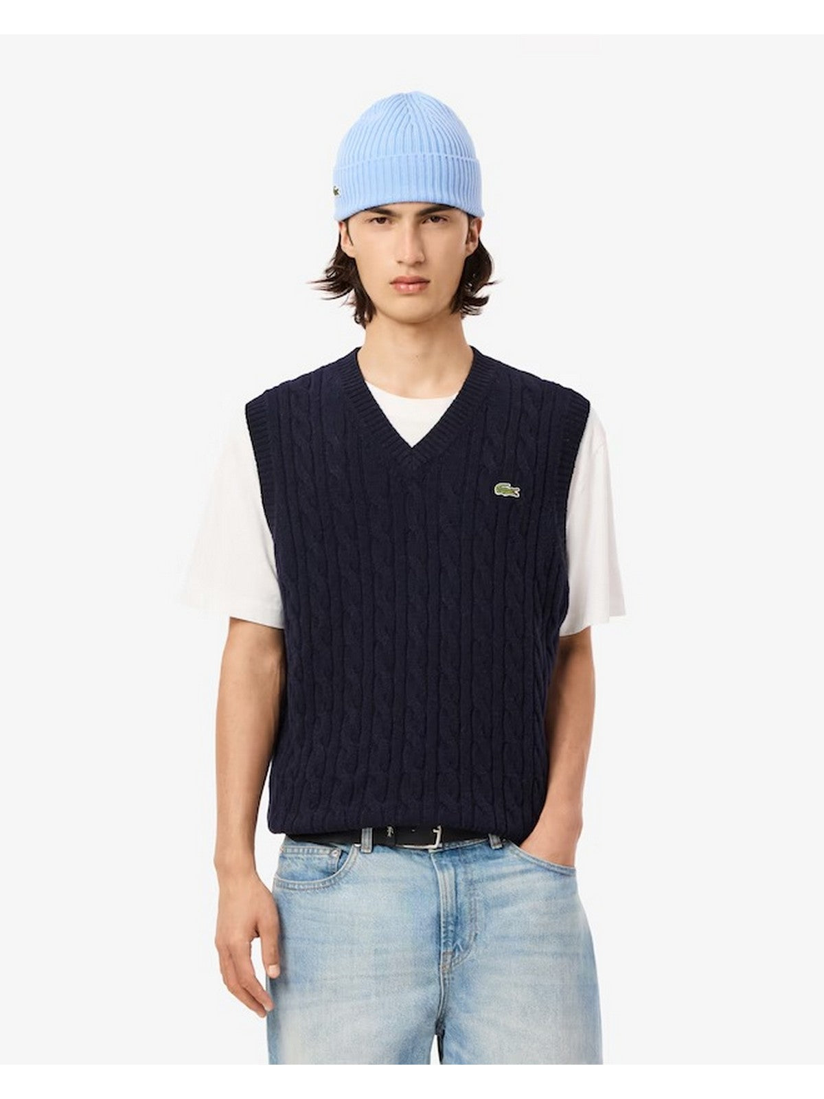 LACOSTE Gilet Uomo  AH3132 166 Blu gioboutiqueweb