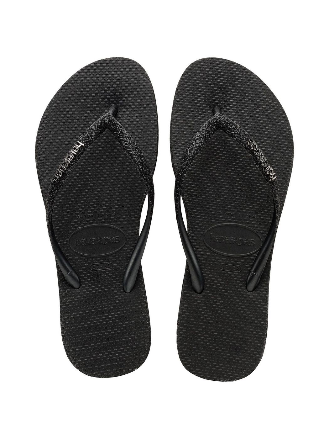 Havaianas Flip Flops Frau Slim Sparkle Me FC 4146093.0090 Schwarz