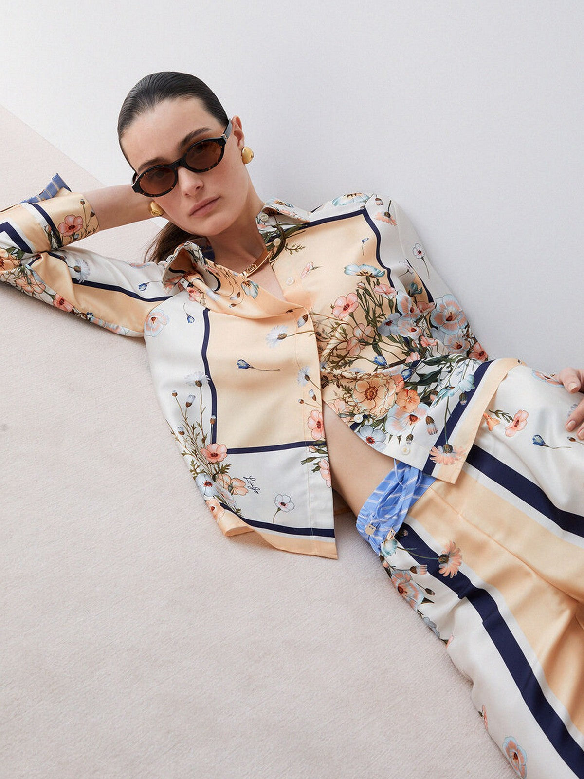 LIU JO WHITE Camicia Donna  WA6357T2555 P9547 Blu str/bloom.small