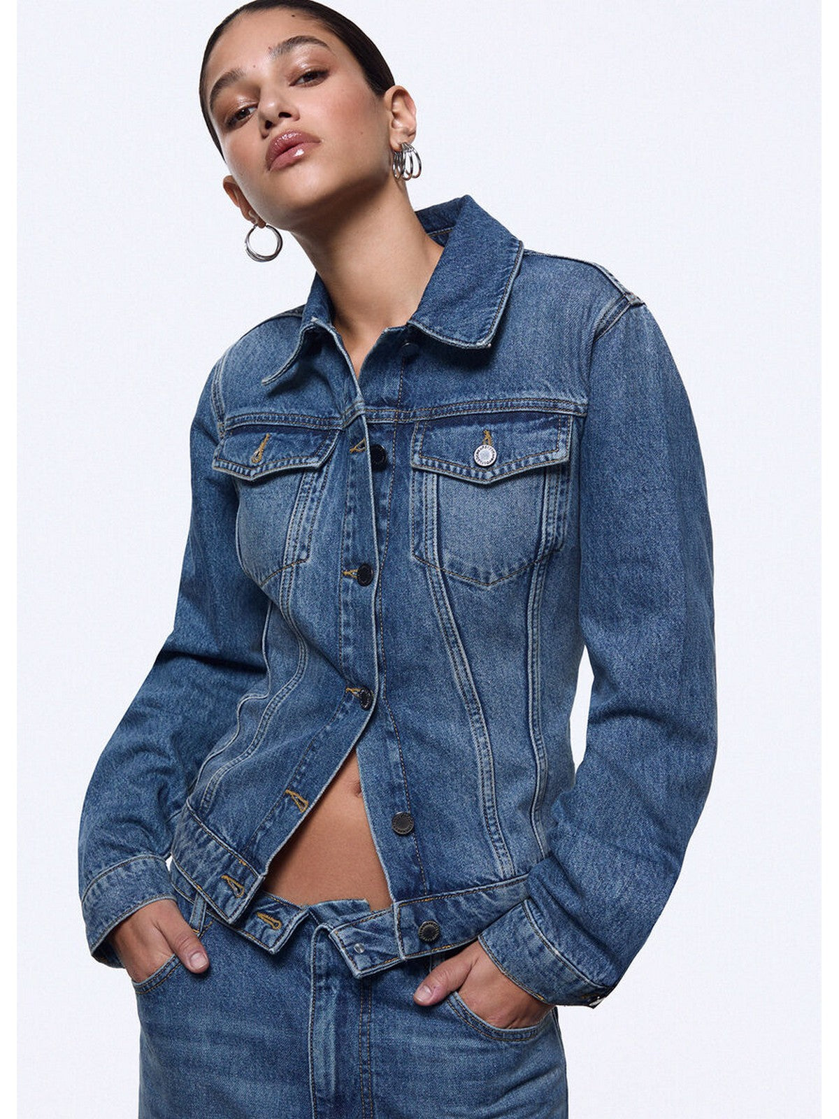 LIU JO feat. ELODIE Giubbino Donna  UA6511D0400 79157 Den.md.Blue intrecci