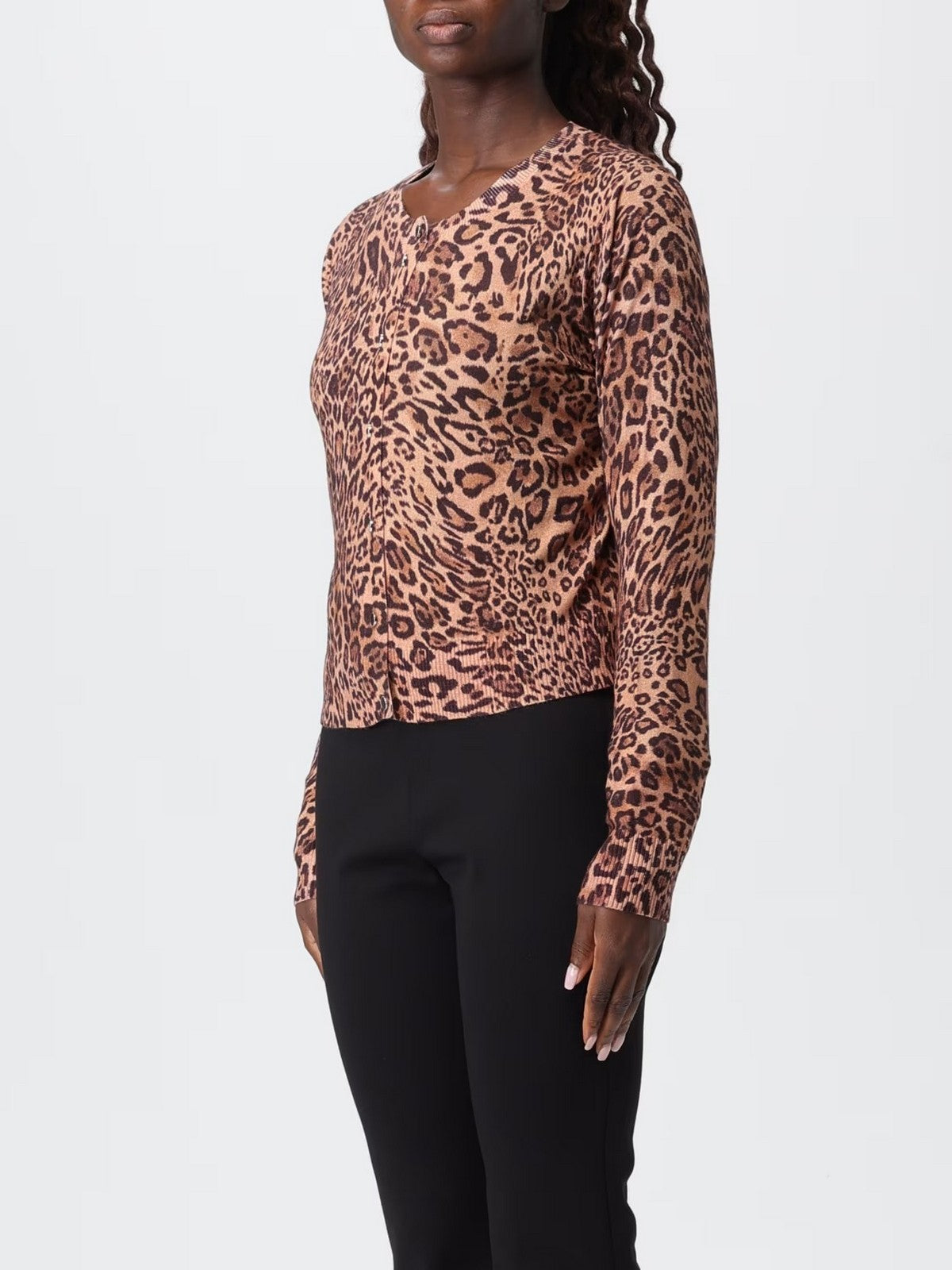 TWINSET Cardigan Donna PRINTED MIX VISCOSE 252TP3630 12737 ST.ANIMALIER COFFEE/LAND