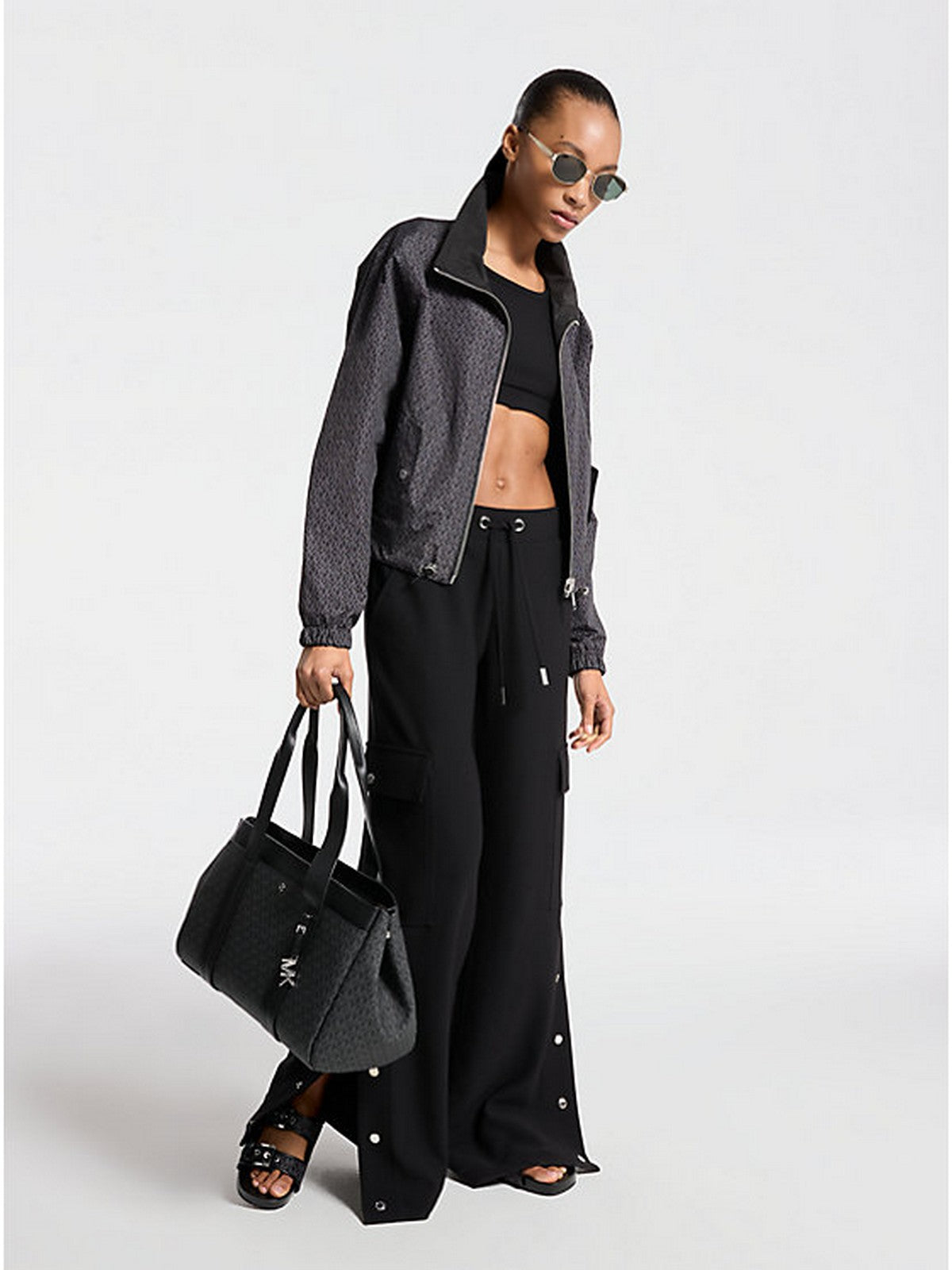 MICHAEL KORS Giubbino Donna REVERSIBLE MK LOGO JKT MT520IMJN3 034 NICKEL