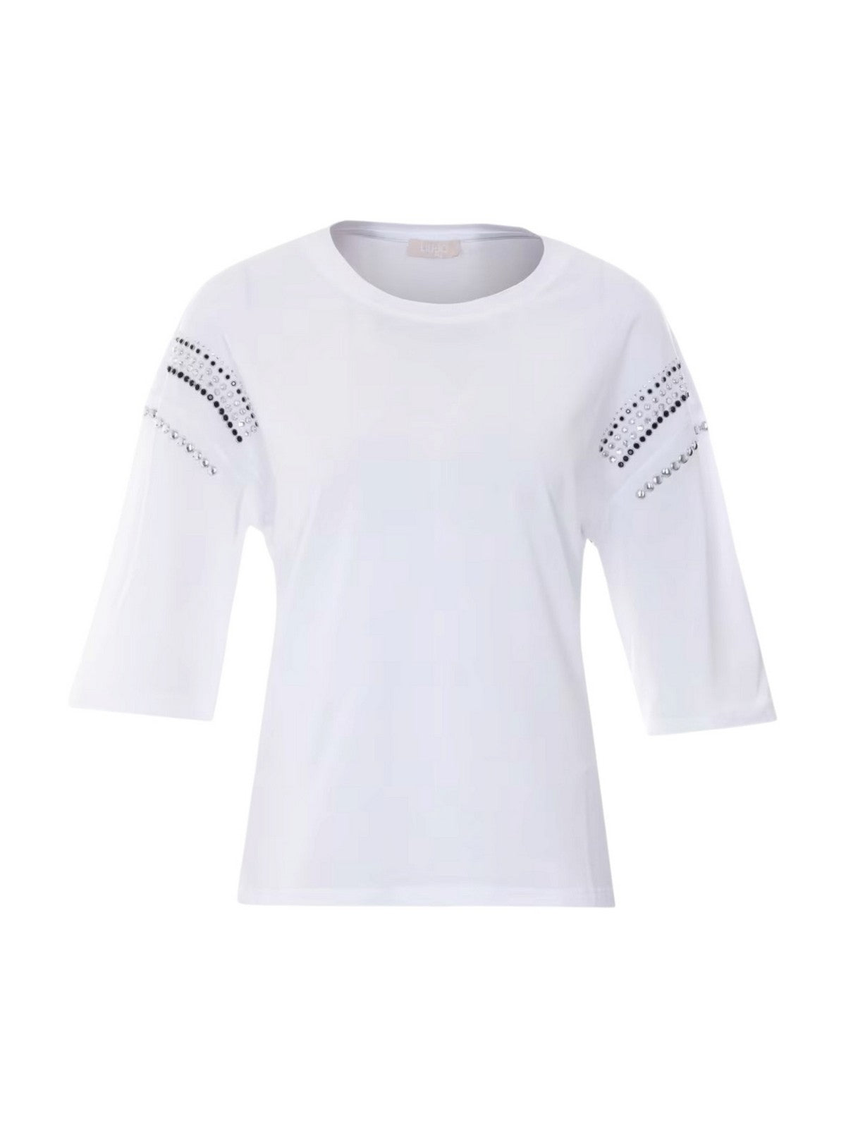 LIU JO WHITE T-shirt Donna  WA6128JS904 P9319 Bco sleeve motif