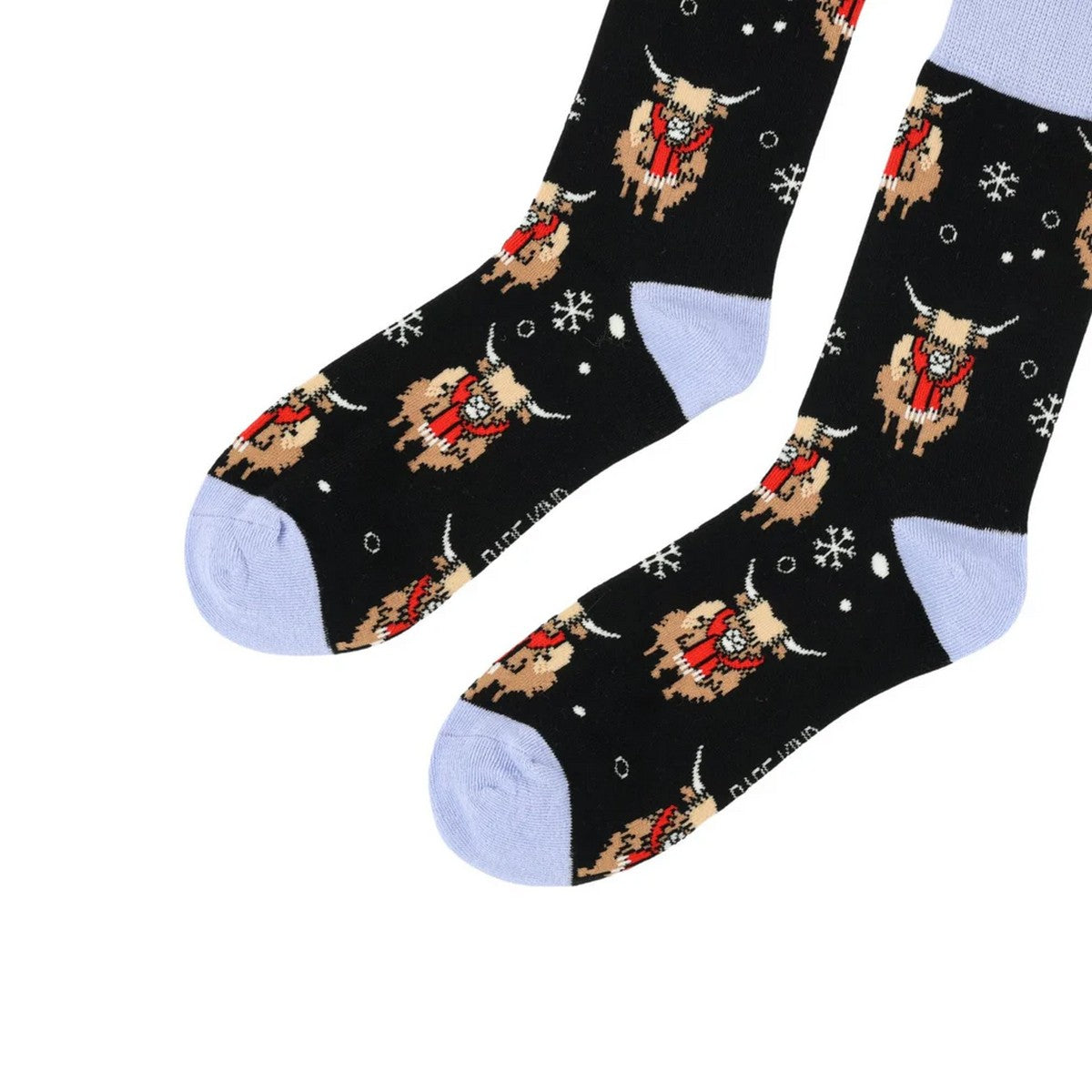 BARE KIND Calzini Unisex adulto  HIGHLAND COW NERO