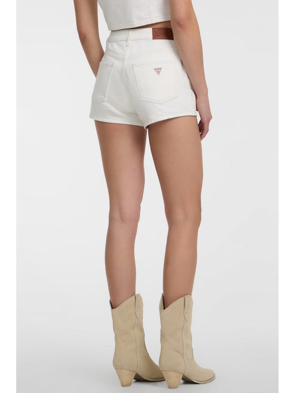 GUESS Pantaloncino Donna GJ HIGHWAIST MOM SHORT W5GD0S D5M62 GJWI GJ NATURAL WHITE