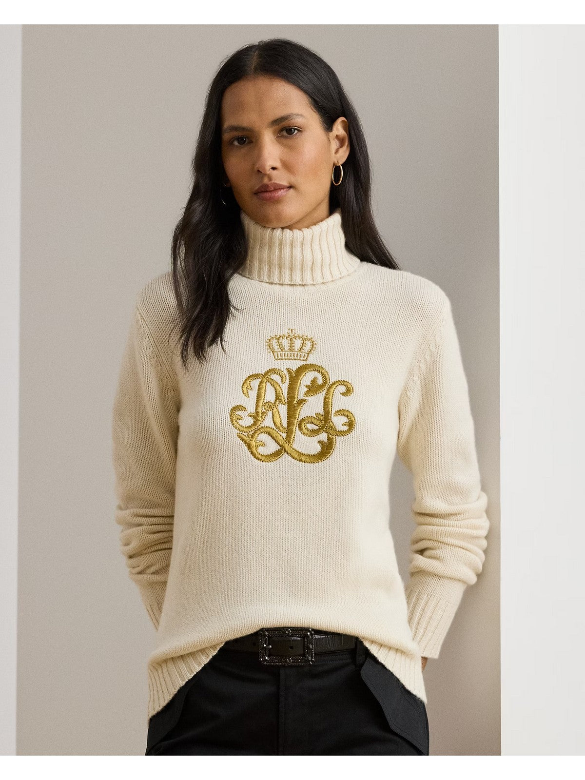 Lauren Ralph Lauren Maglione Dolcevita Woman Kexley-Long Sleeve-Pullover 200979687 002 Mascarpone Cream