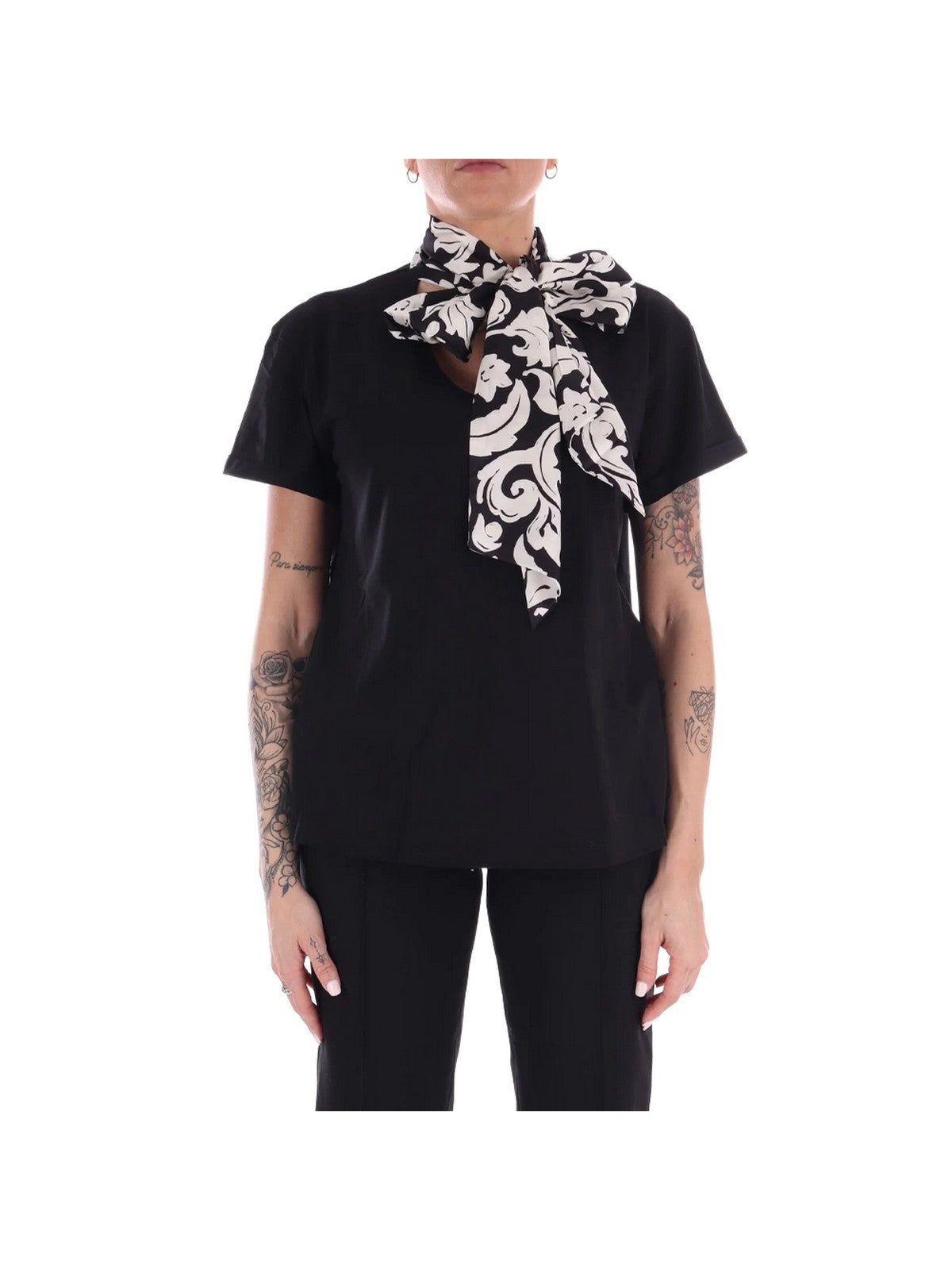 LIU JO WHITE T-shirt Donna  WA6189J6308 P9553 Nero/bl&wh arabo pp