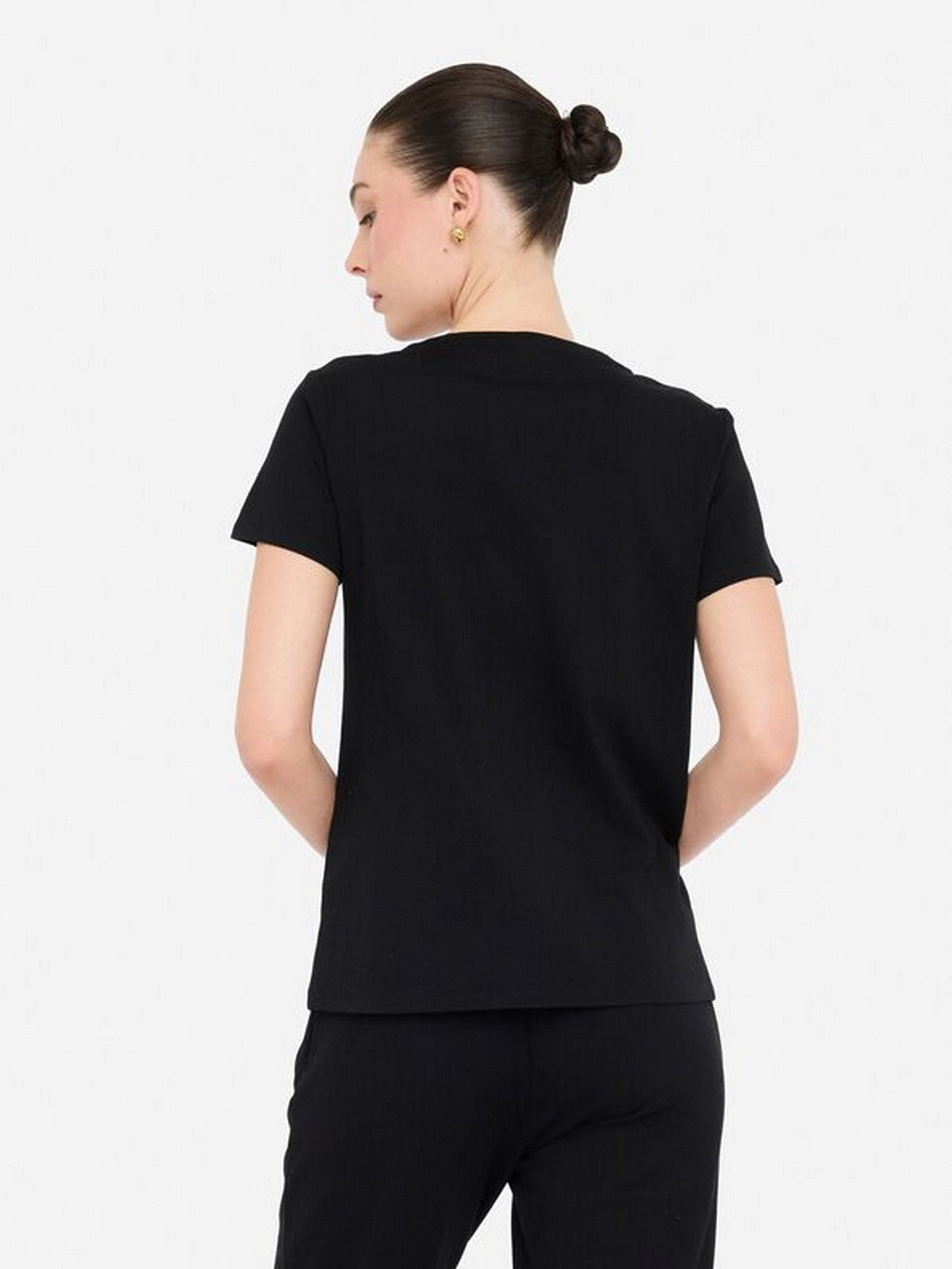 LIU JO SPORT T-shirt Donna  TF5280JS923 N9785 Nero/monogram pearl