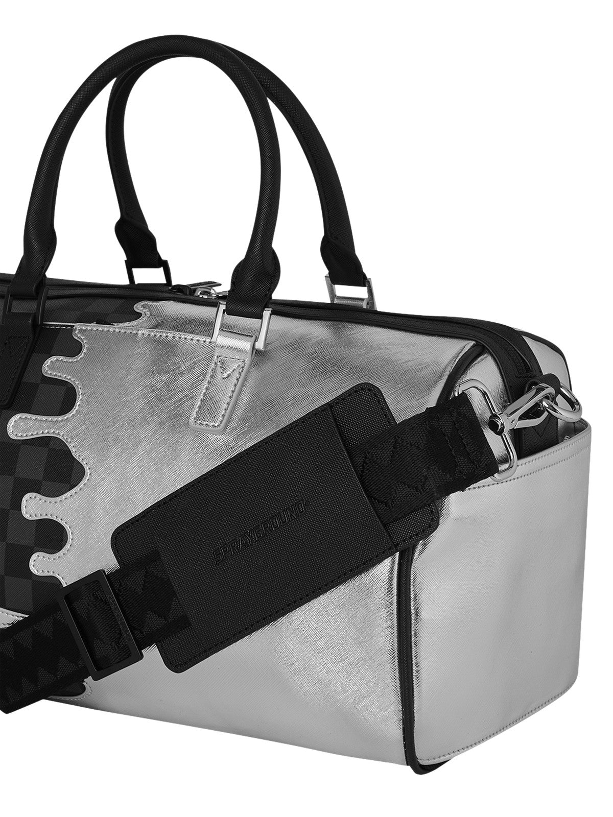 SPRAYGROUND Borsa Unisex adulto SILVER SIDE DRIP BLACK CHECK MINI DUFFLE 910D8925NSZ Nero