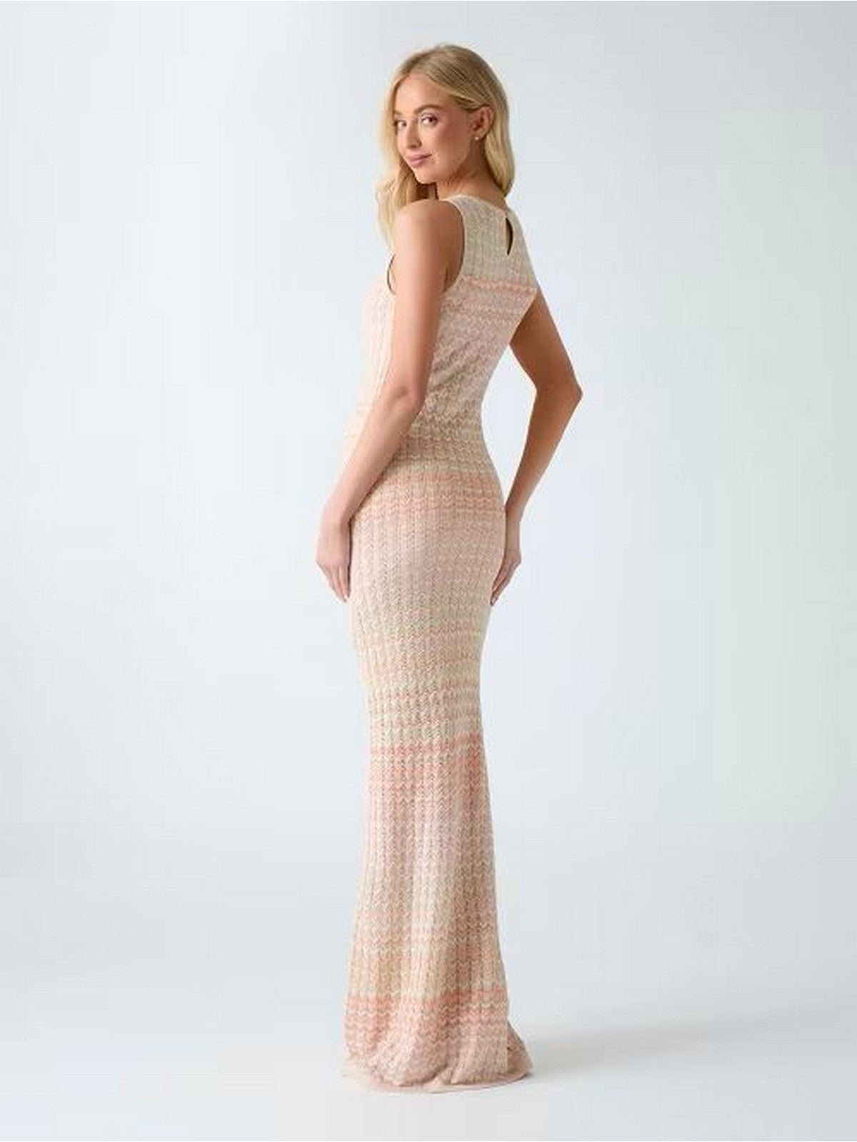 GUESS Abito Donna SL ROSALYN LONG SWTR DRESS W6GKA2 Z0749 SM30 PEACH BEIGE AND VANI