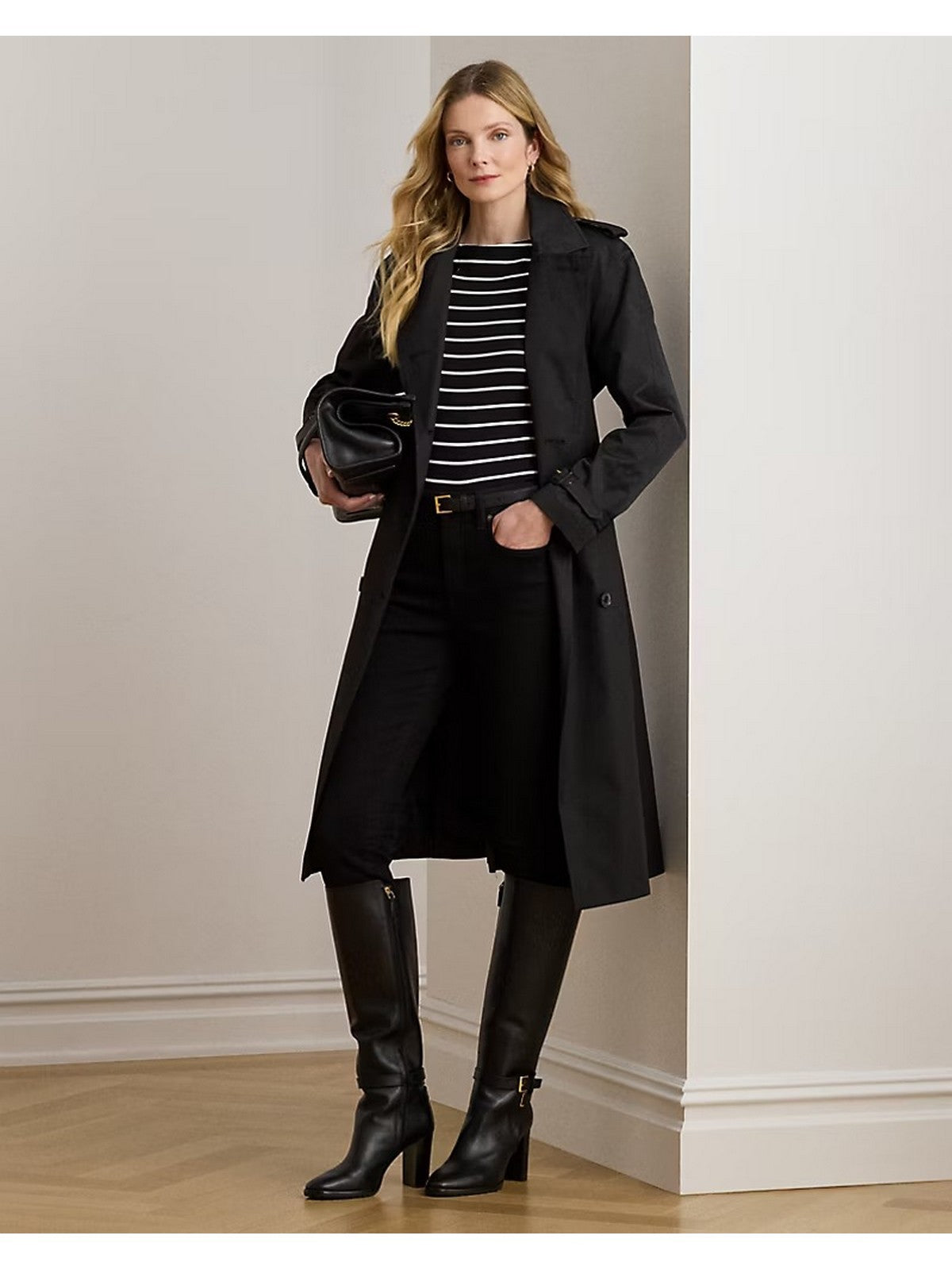 LAUREN RALPH LAUREN Trench Donna BL DB W NS44-LINED-COAT 297951259 001 BLACK gioboutiqueweb
