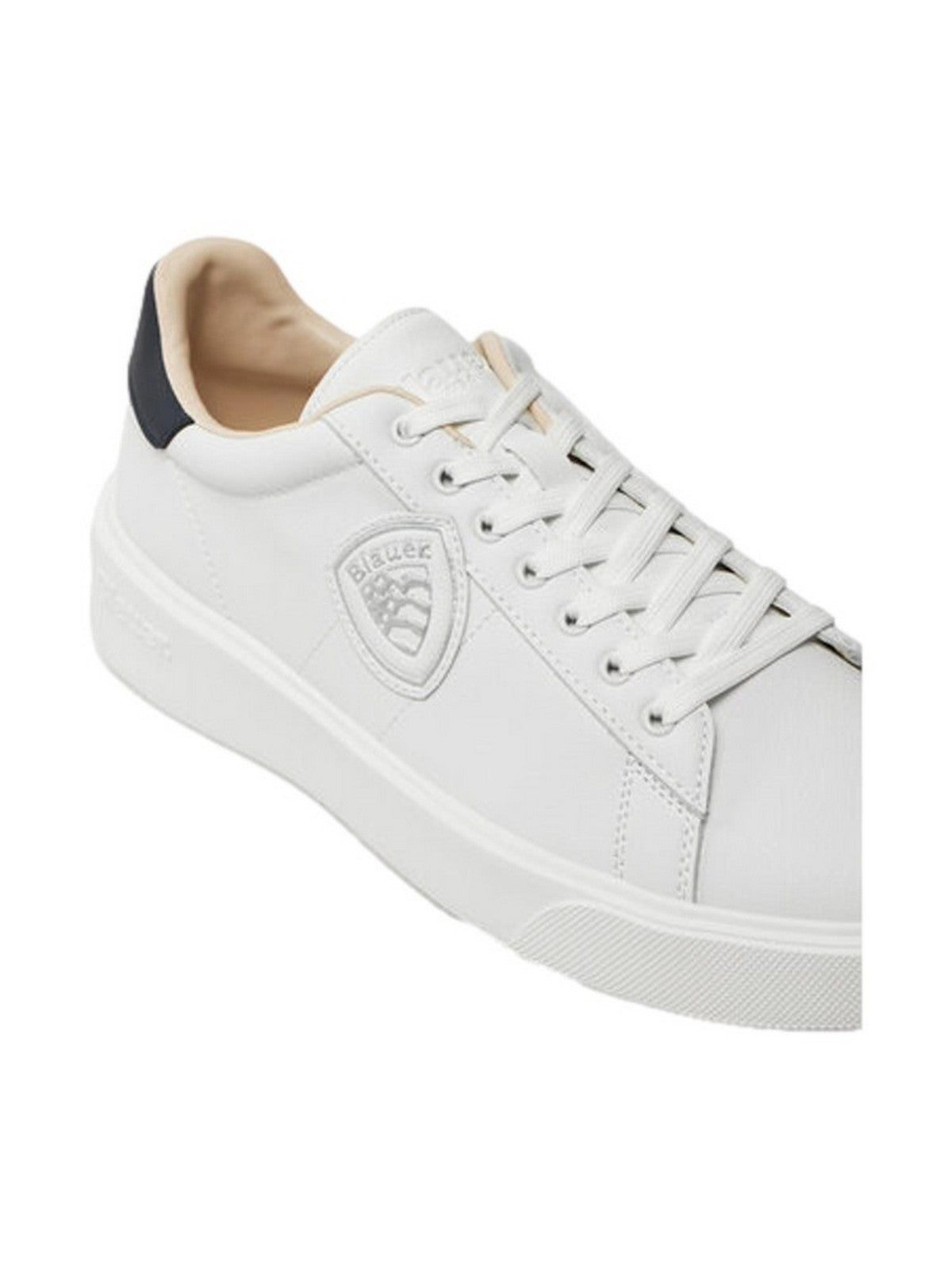 BLAUER Sneaker Uomo BUCK F4BUCK01/LEA WHI/NVY Bianco gioboutiqueweb