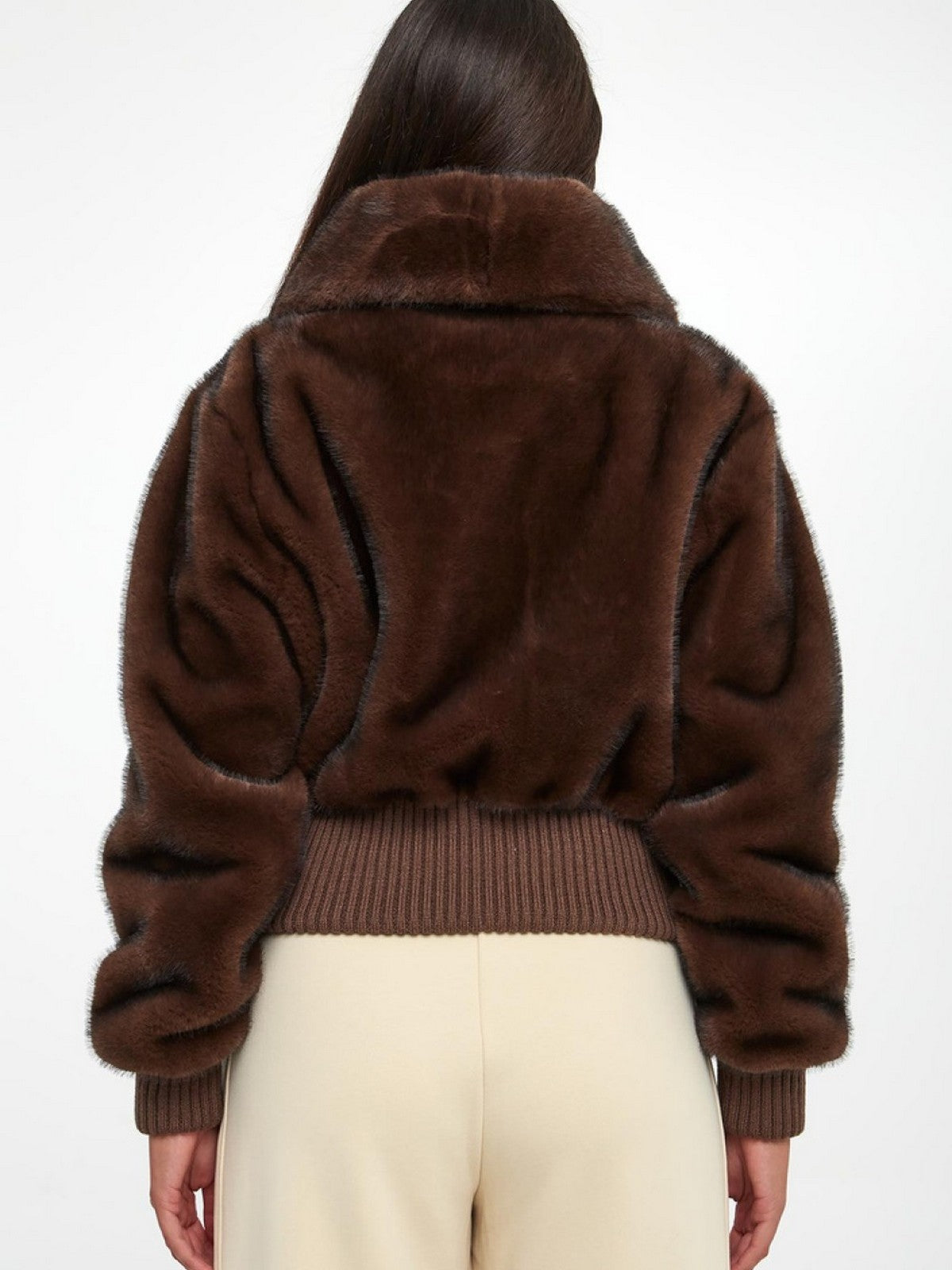 PINKO Pelliccia Donna BAGELS BOMBER 105399-A2PI D49 MARRONE