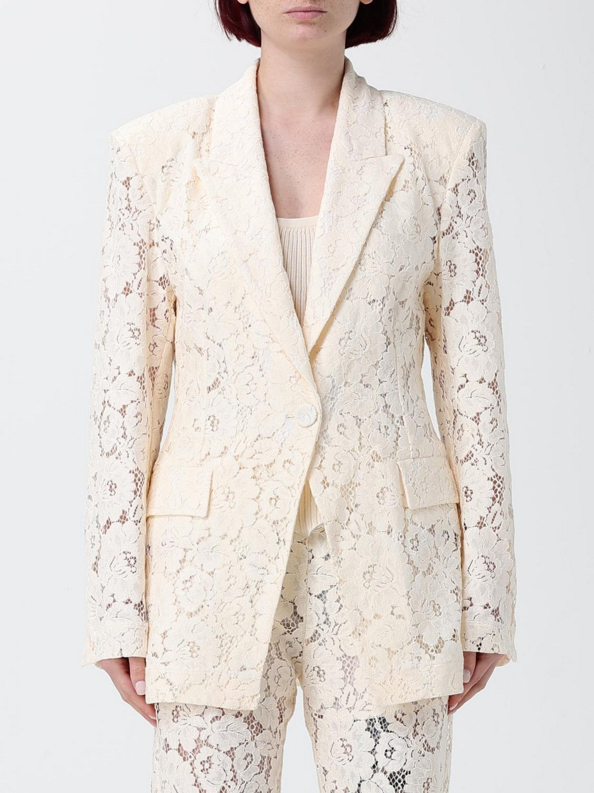 PINKO Giacca Donna POMPELMO GIACCA PIZZO REBRODE 106554-A330 Z06 BIANCO PUREZZA