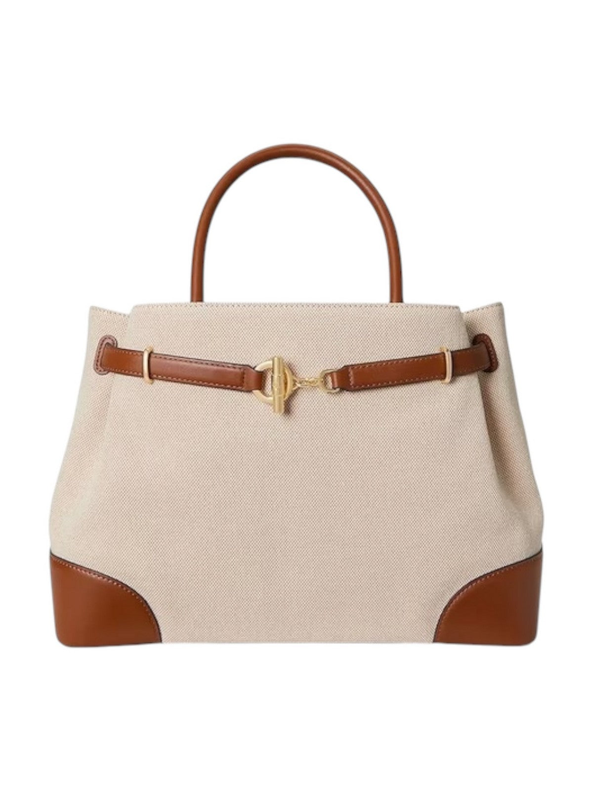 LAUREN RALPH LAUREN Borsa Donna BLKE LG SCHL-SATCHEL-LARGE 431P04296 005 NTRL/BUFF CANVAS/LAUREN TAN