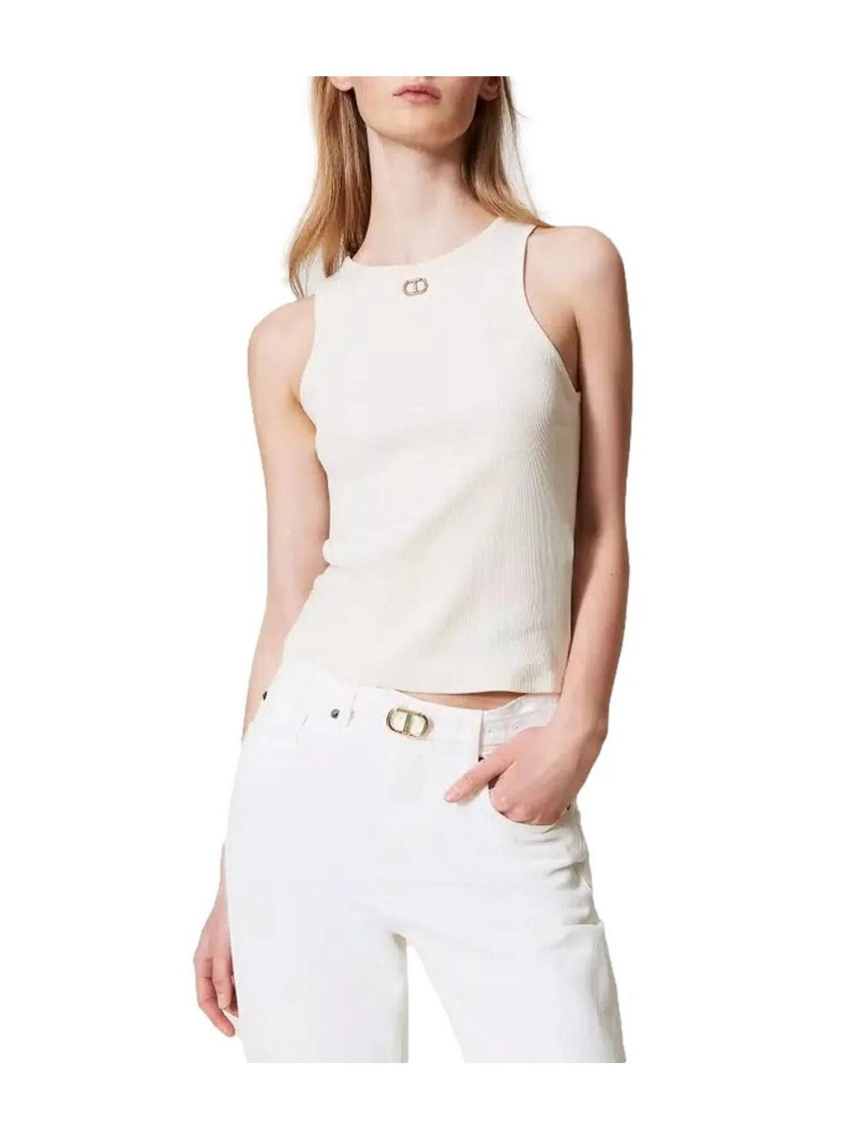 TWINSET Canotta Donna  251TP2550 00001 Bianco gioboutiqueweb