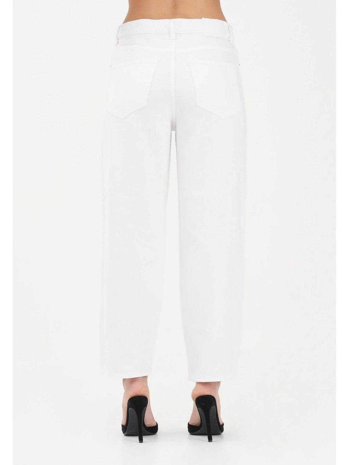 PINKO Jeans Donna ESTELLE EGG BULL SLEGATO 103857-A3E1 Z04 BIANCO BRILL.