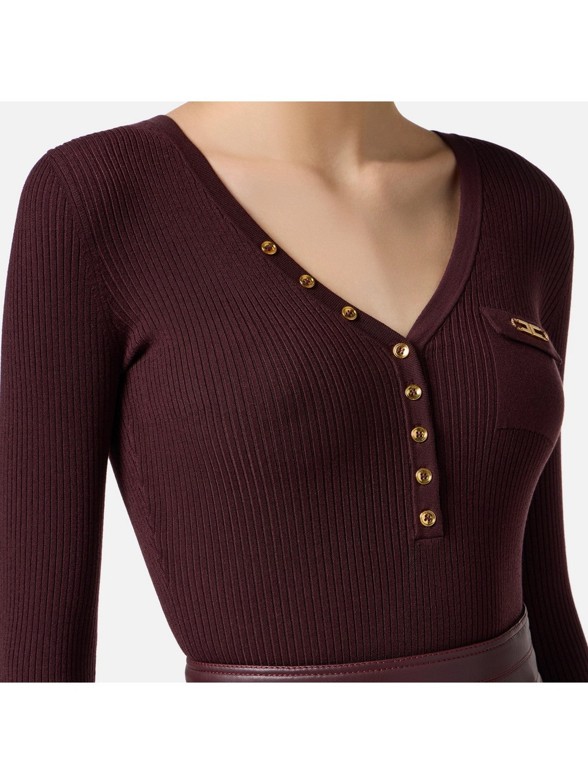 ELISABETTA FRANCHI Maglia Donna  MK12B56E2 EA4 MERLOT gioboutiqueweb