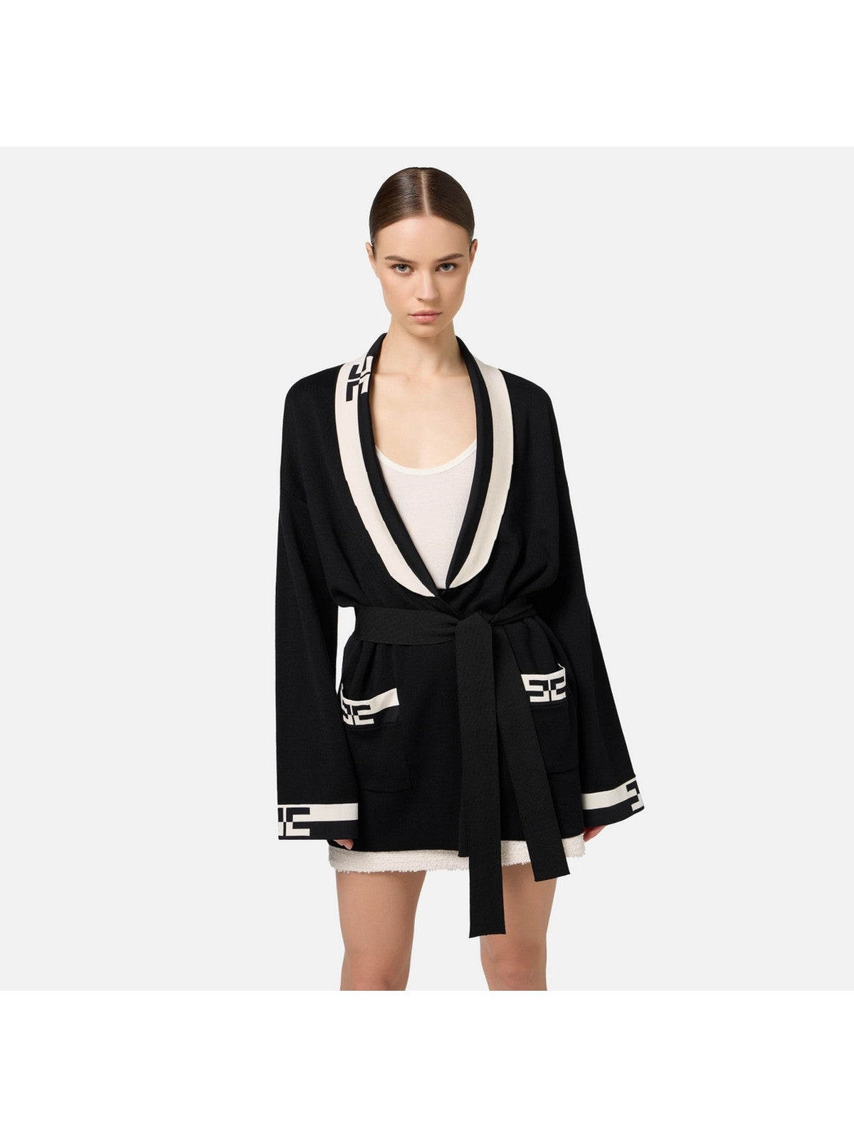 ELISABETTA FRANCHI Cardigan Kobiet MK53S46E2 685 Black