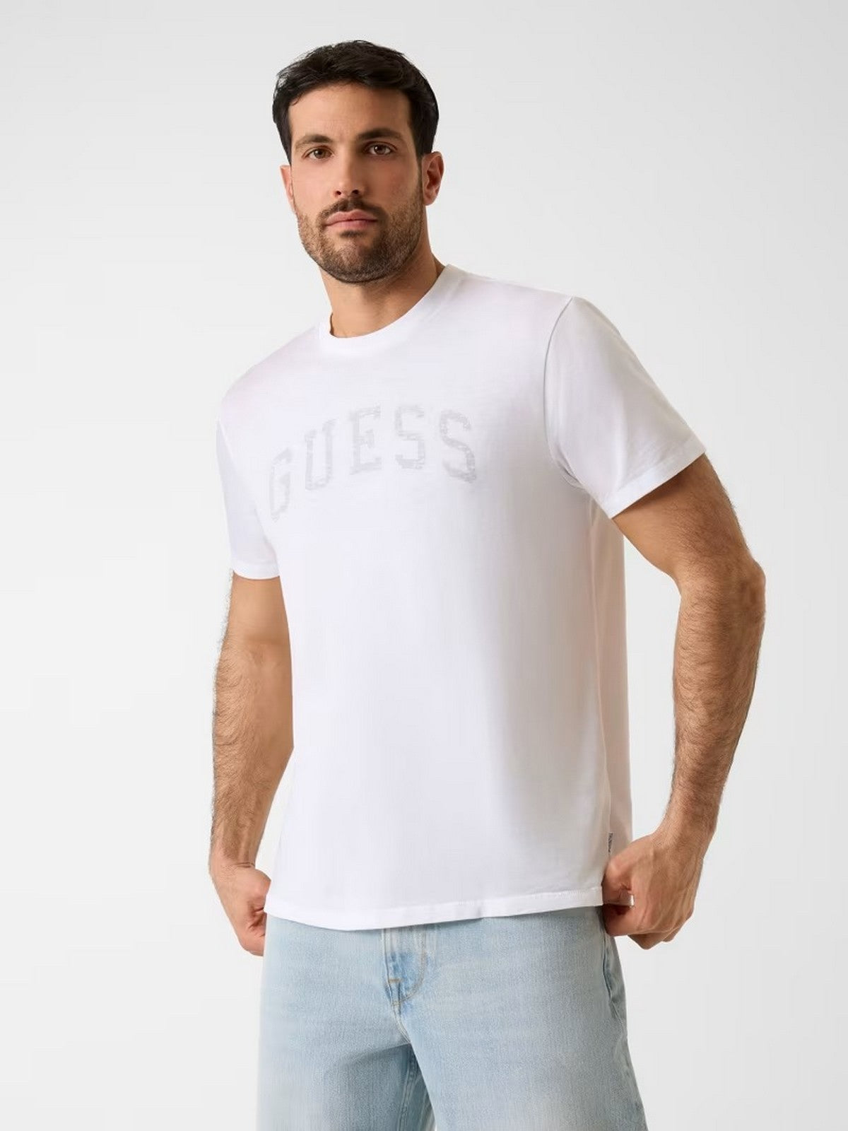 GUESS T-shirt Uomo SS BSC MARINE LOGO TEE M6RI11 KC4J0 G011 PURE WHITE