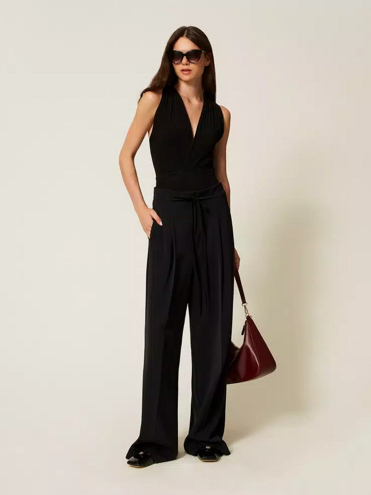 TWINSET Body Donna VISCOSE RIB SHAPES 252TP3161 00006 Nero