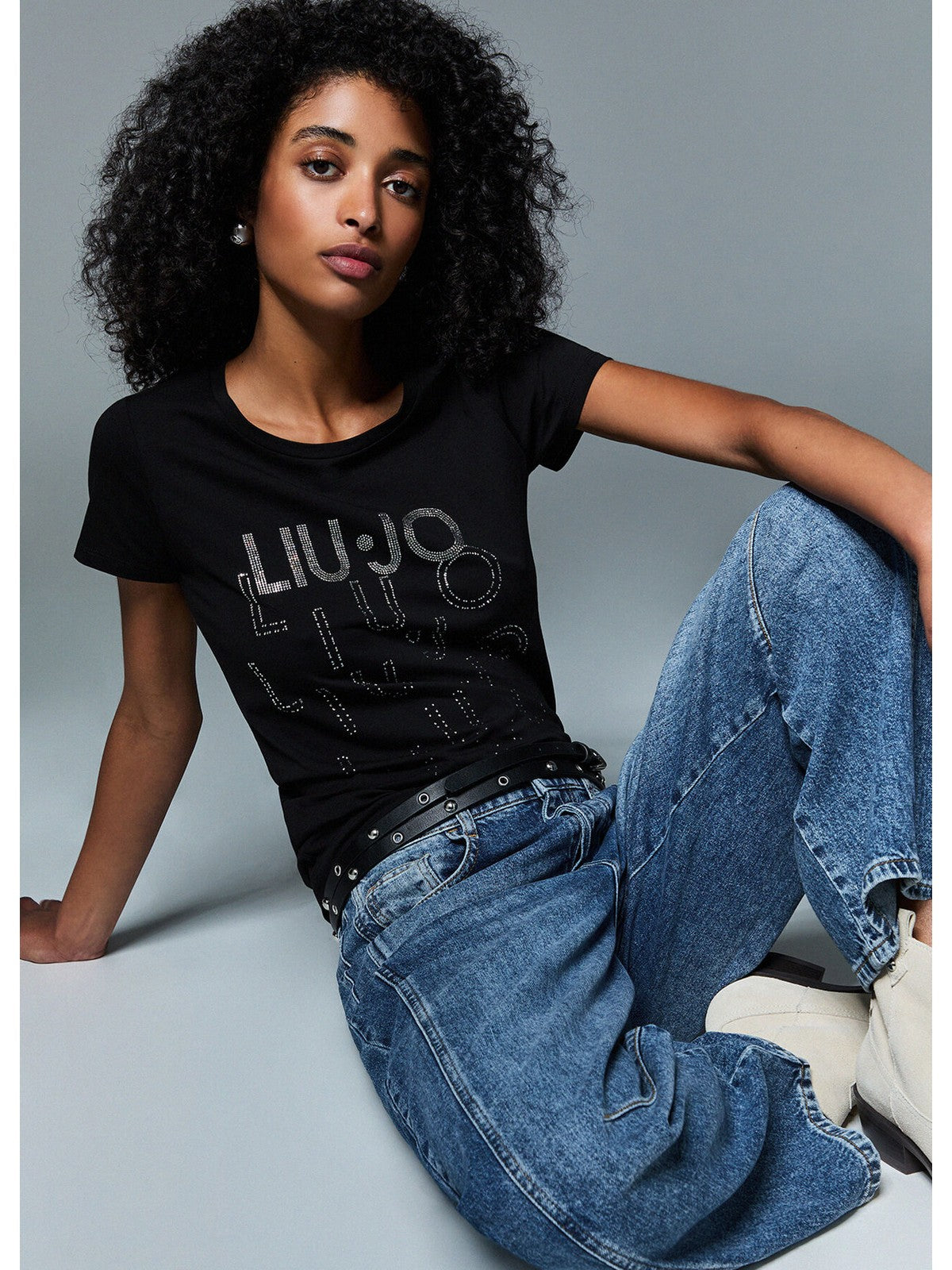 LIU JO BEACHWEAR T-shirt Donna  VA6171JS003 T9503 Nero/degrade