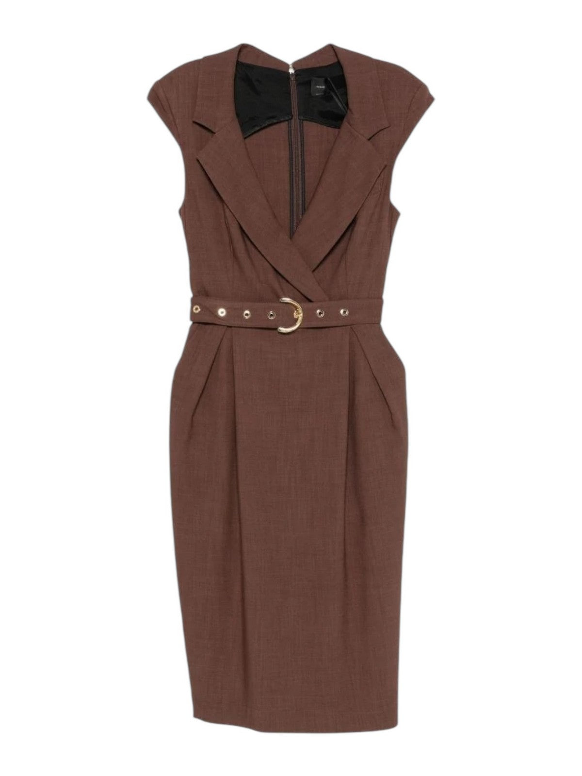 PINKO Abito Donna AMADINE ABITO FRISOTTINO 106565-A2W6 L78 MARRONE TERRA X PIANTE