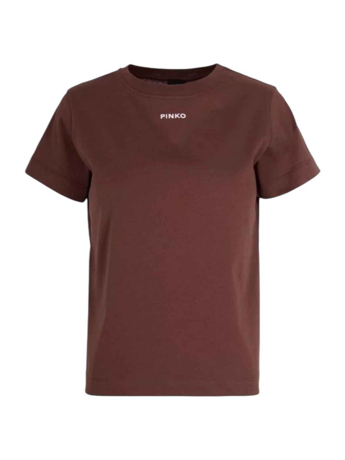 PINKO T-shirt Donna BASICO T-SHIRT 100373-A34F L78 MARRONE TERRA X PIANTE