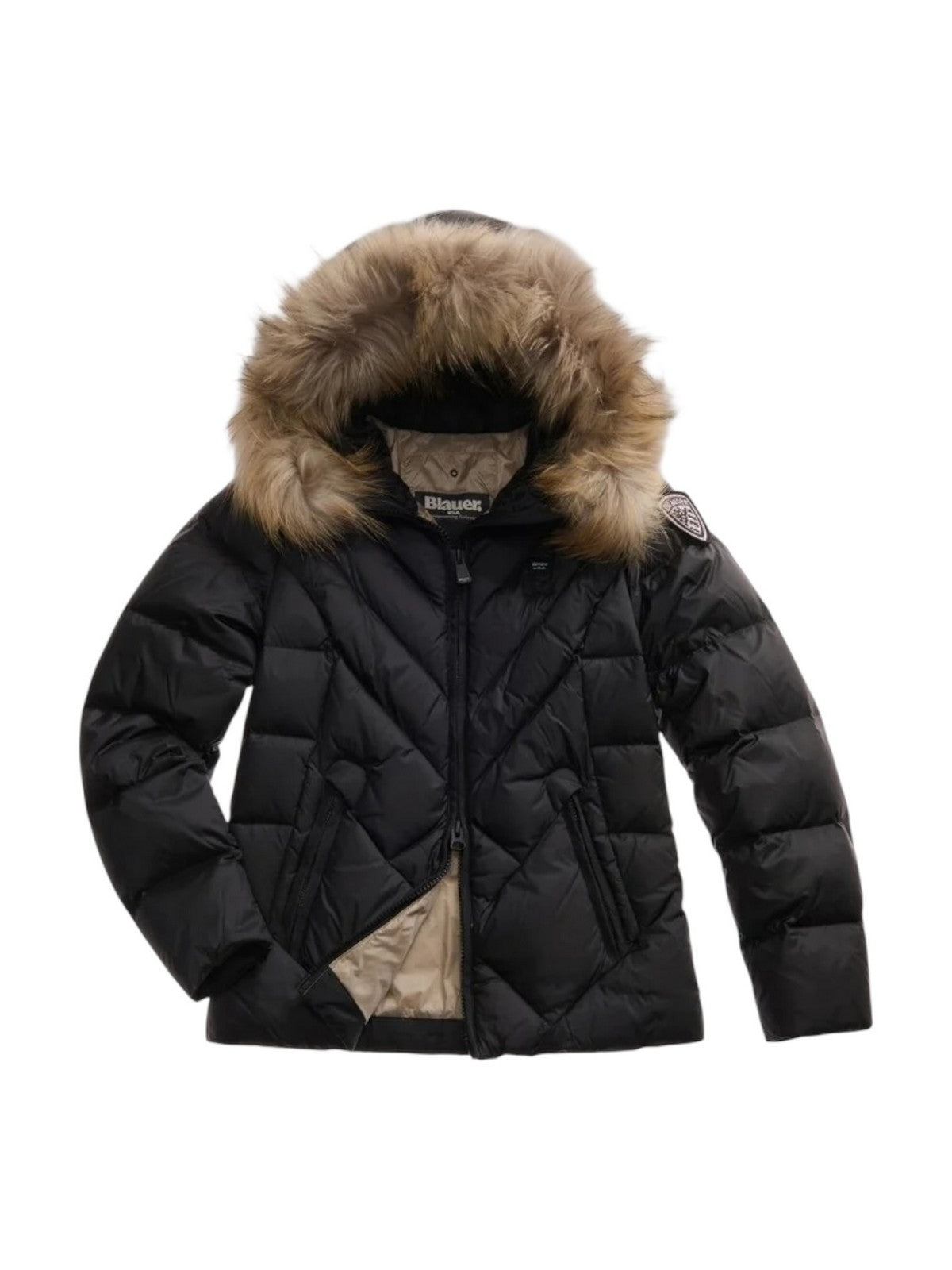 BLAUER Piumino Donna ALICIA 25WBLDC03097 006047 999EI NERO interno BEIGE 301
