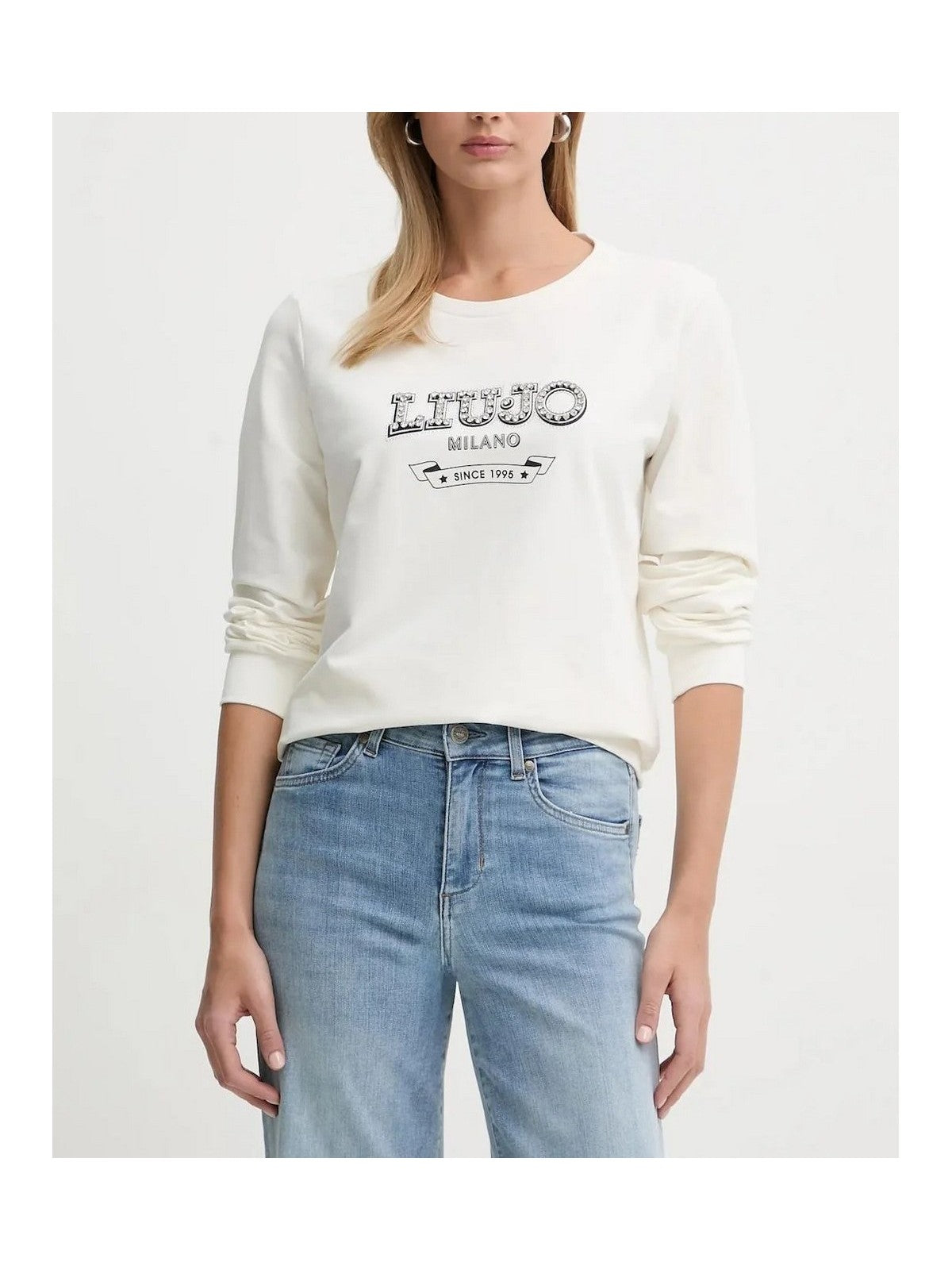 LIU JO SPORT Felpa Donna  TA6073FS090 M9271 White milk/LiuJo