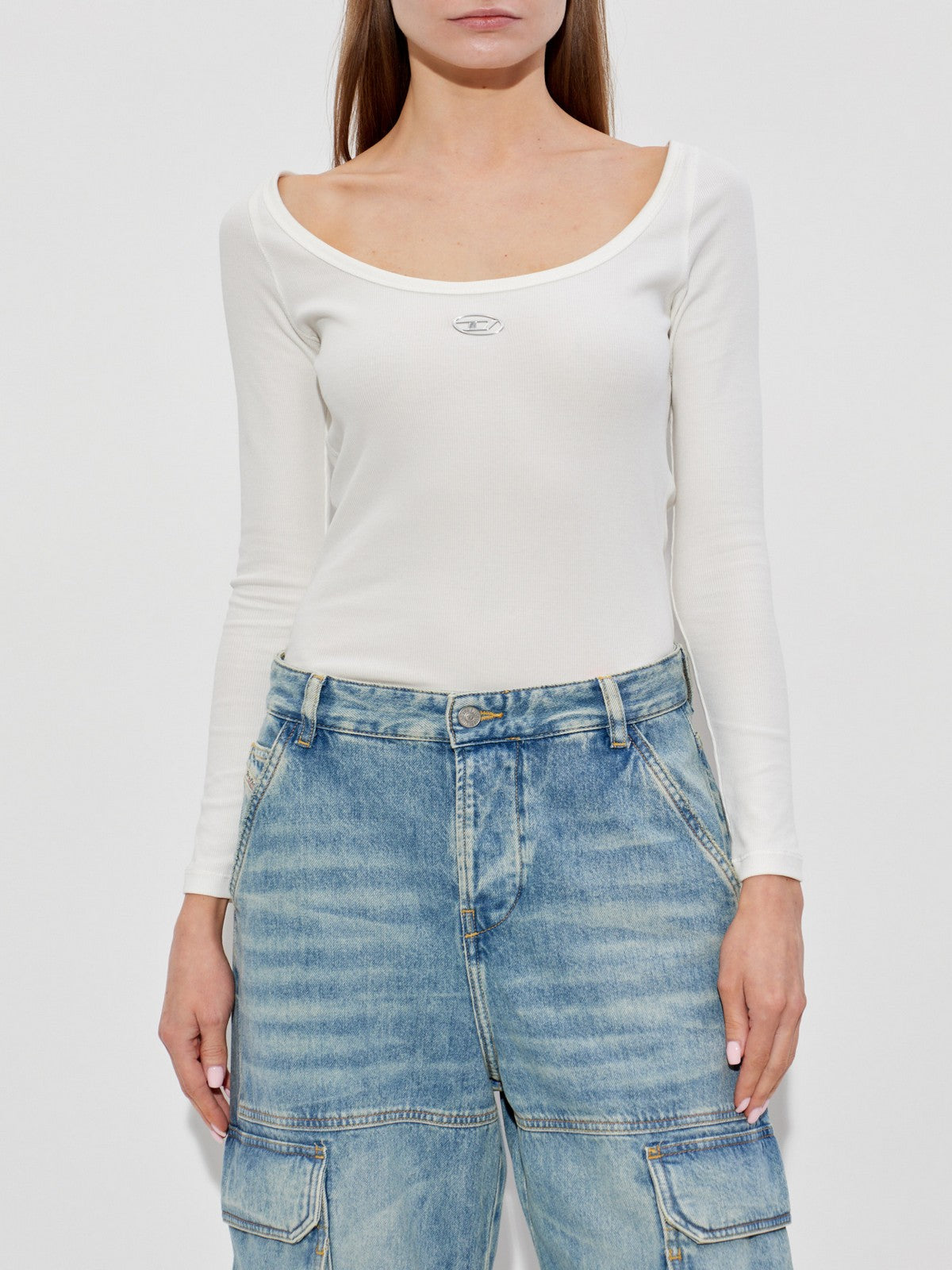 DIESEL T-shirt Donna T-BAL-OD TOP A19909 0JMBA 141 104 - OFF/WHITE