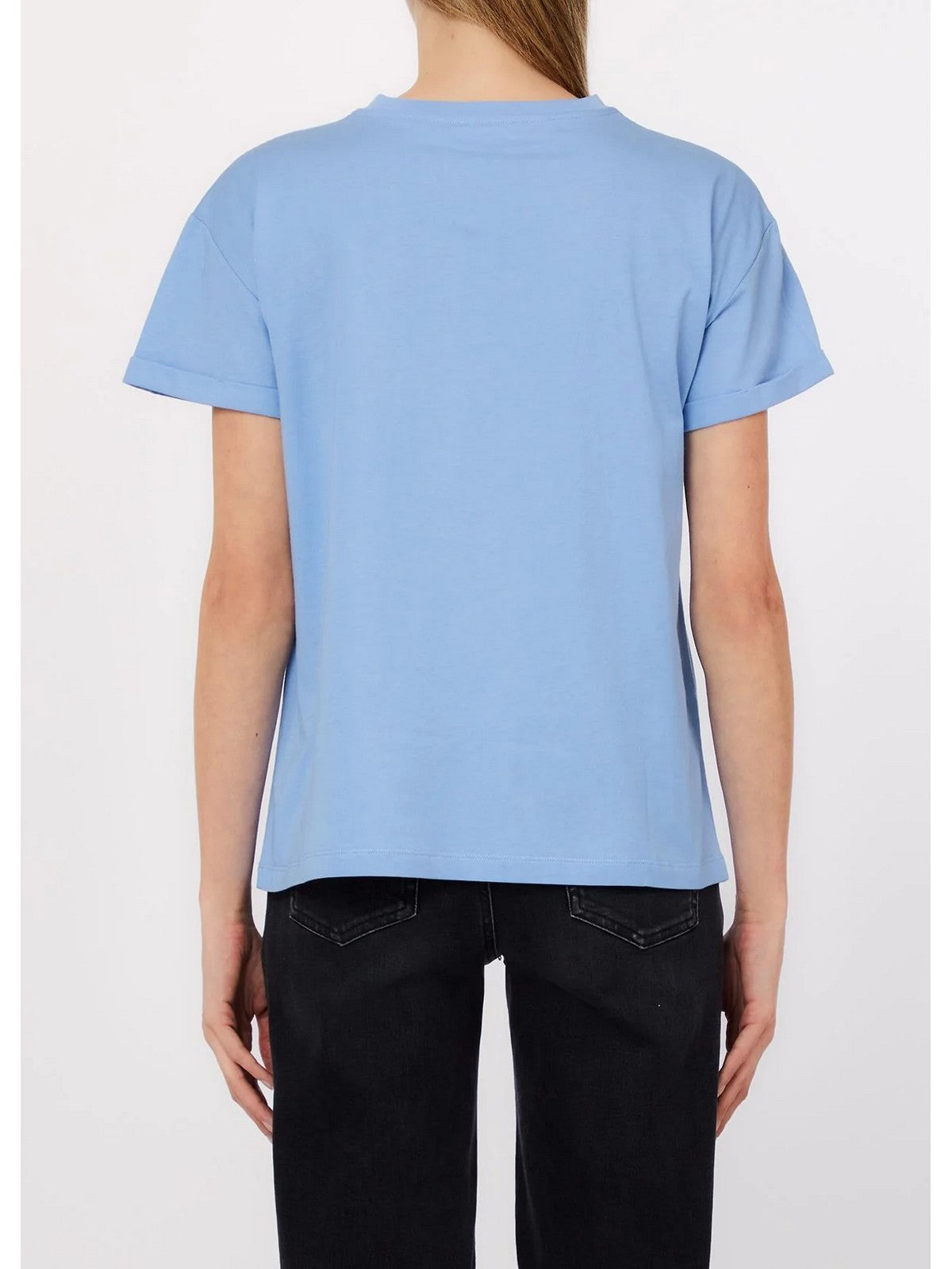 LIU JO WHITE T-shirt Donna  WA6413JS904 P9318 Br.blu wave palma j