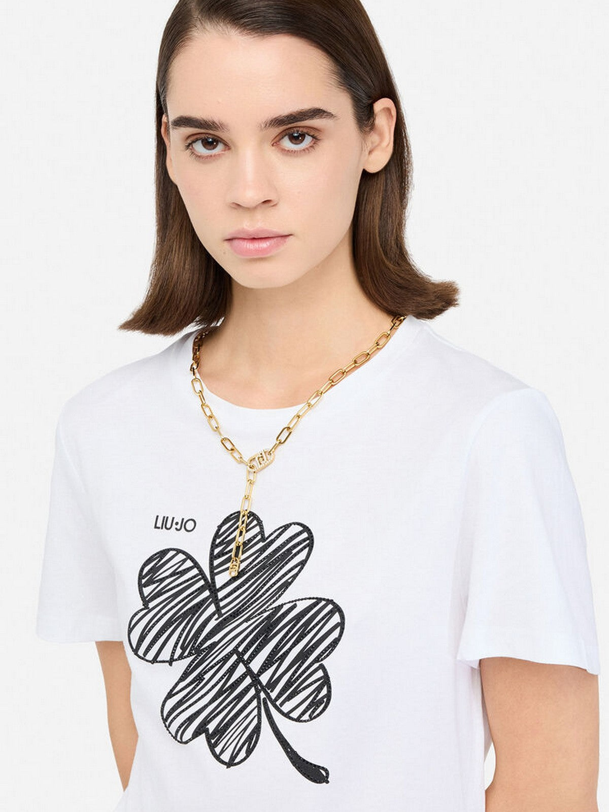 LIU JO WHITE T-shirt Donna  MF5410JS923 P9154 Bianco/lucky LiuJo