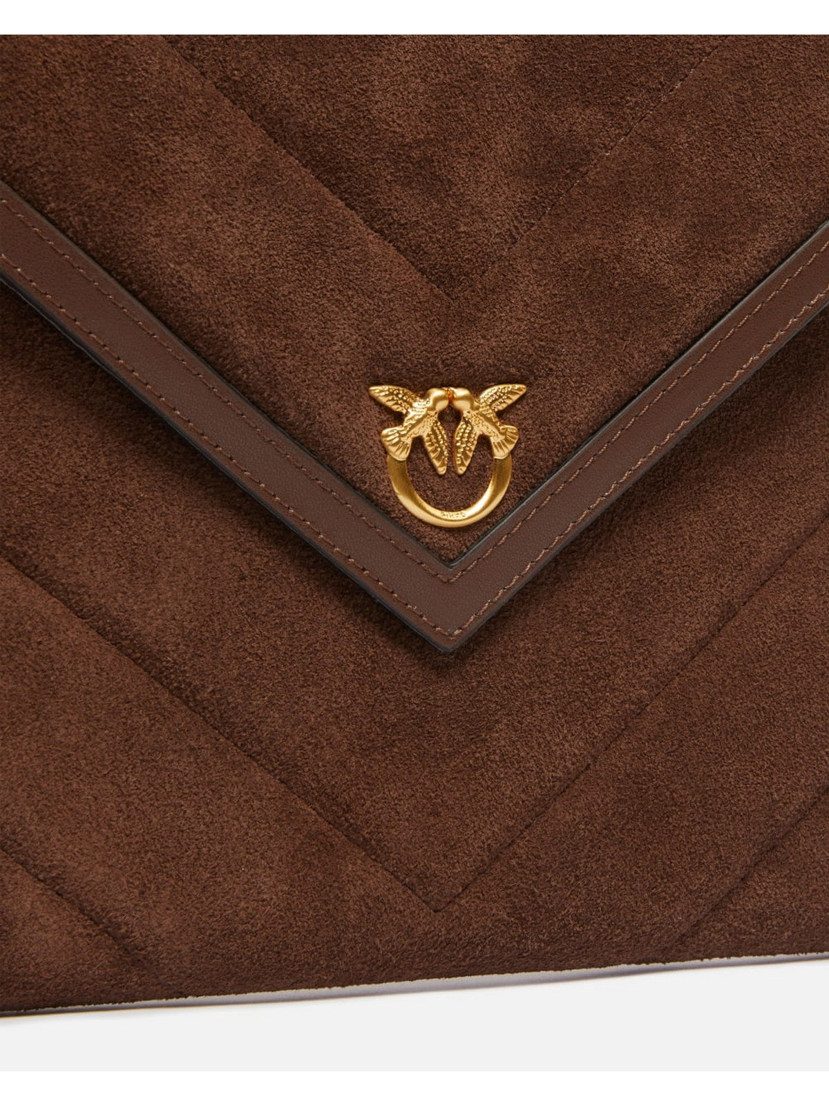 PINKO Pochette Donna FLAT PURSE HANDLE 104820-A2JH L74V MARRONE CASTANO MATT GOLD