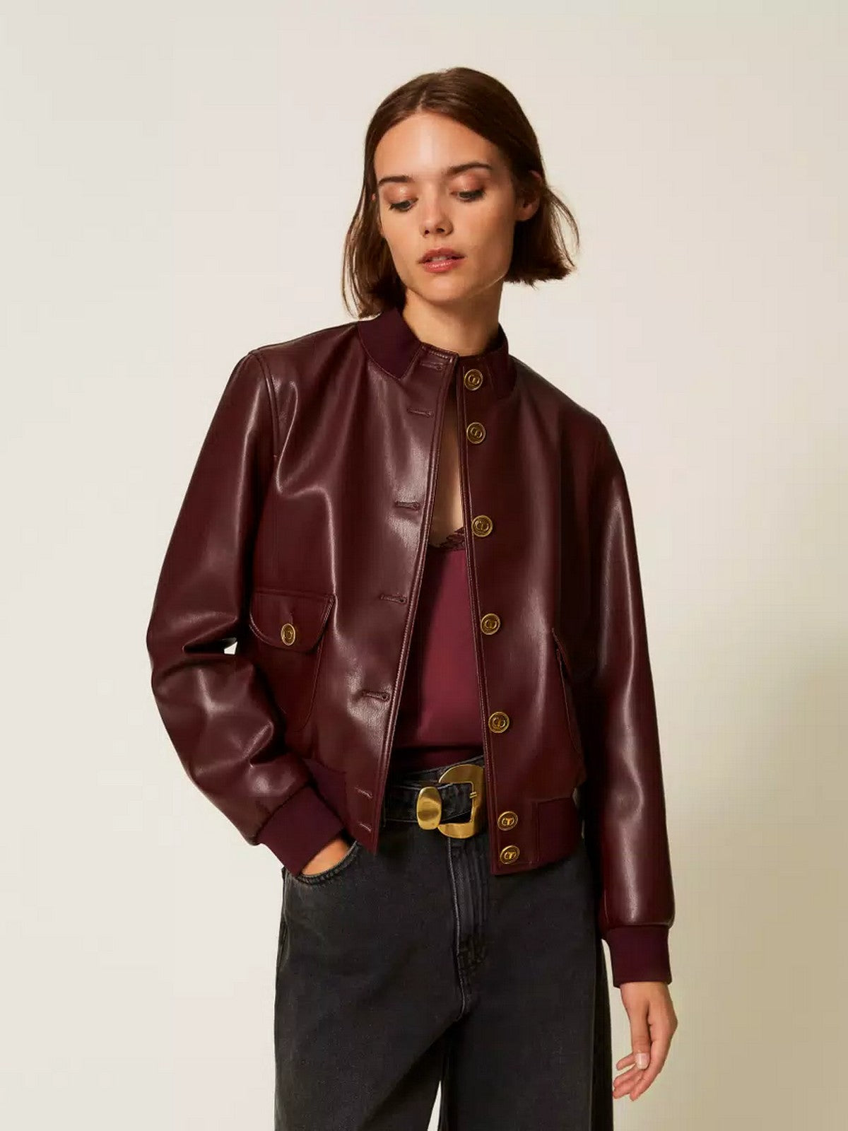 TWINSET Giubbino Donna SOFT COATED 252TP2232 05609 WINETASTING