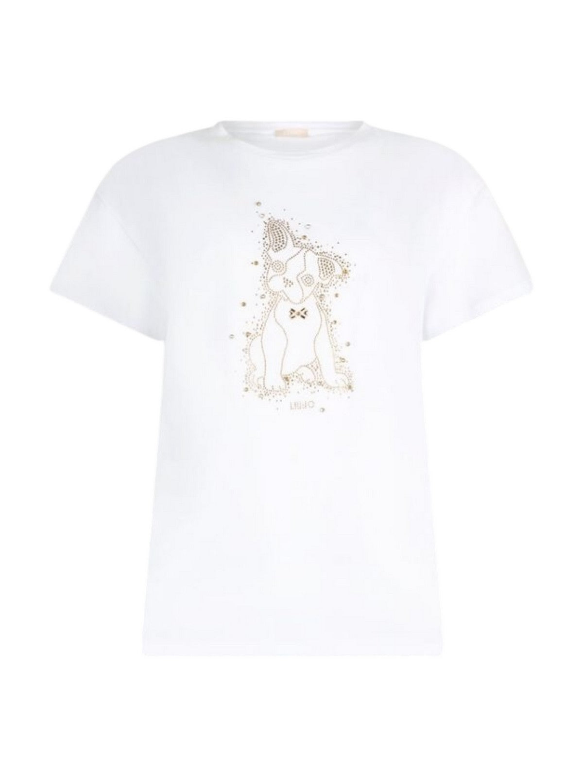 LIU JO WHITE T-shirt Donna  MF5412JS923 M9789 Bianco/dog fashion